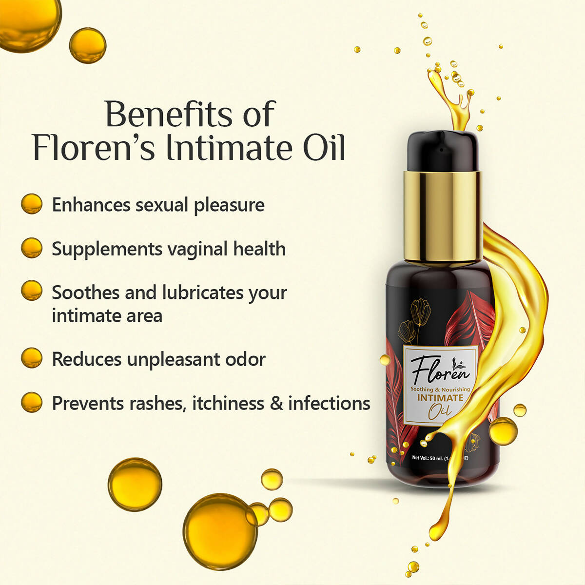 Floren Reusable Menstrual Cup with Intimate Oil for Women