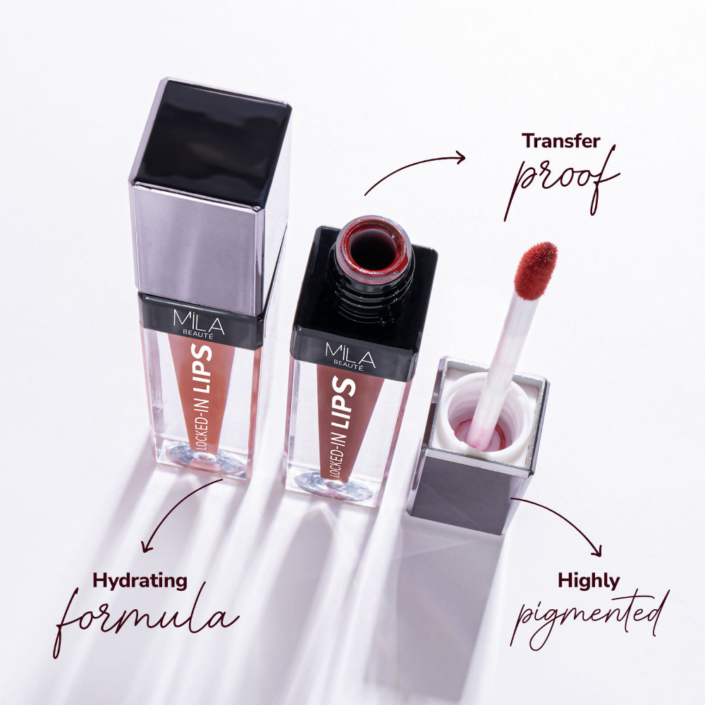 Mila Beaute 12 Hr Non-Transfer Locked-In Liquid Lipstick - Cherry Sundae