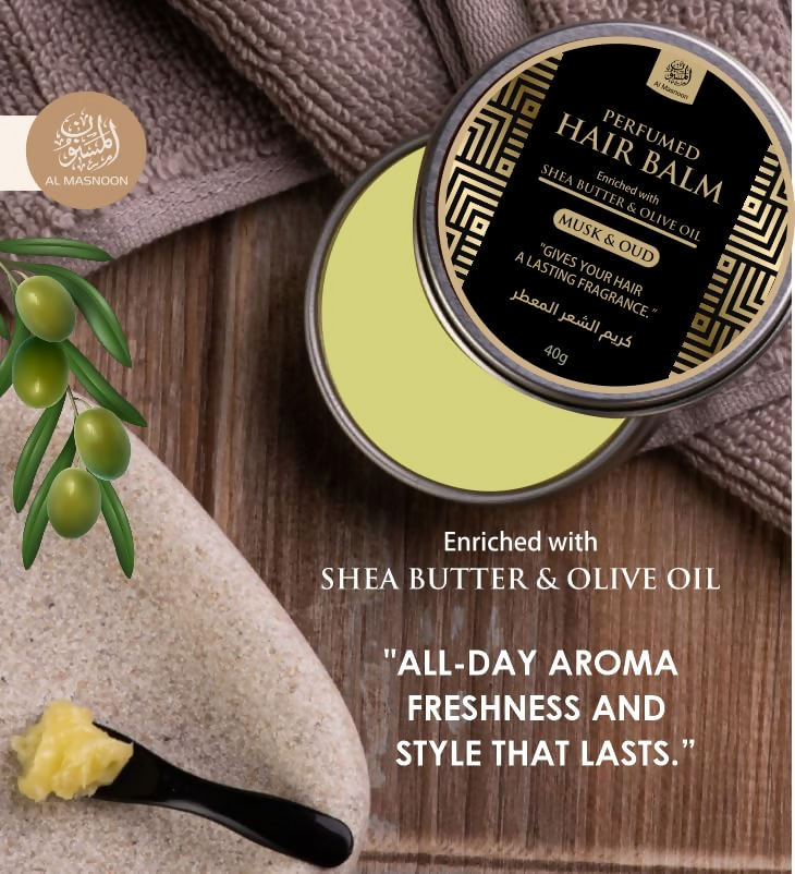 Al Masnoon Perfumed Hair Balm with Shea Butter & Olive Oil