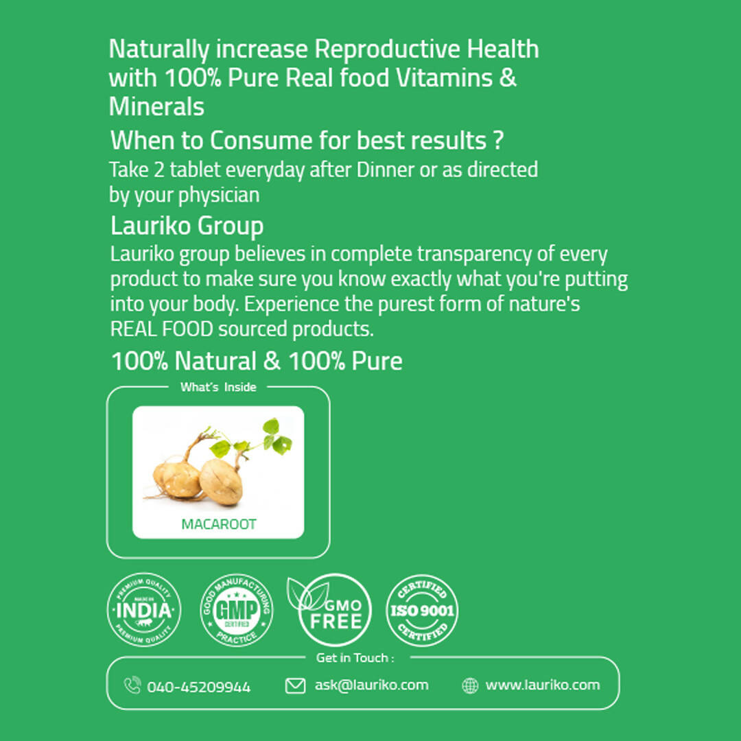 Laurik Maca Root Supplement 1000Mg Tablets | Supports Stamina, Strength & Energy