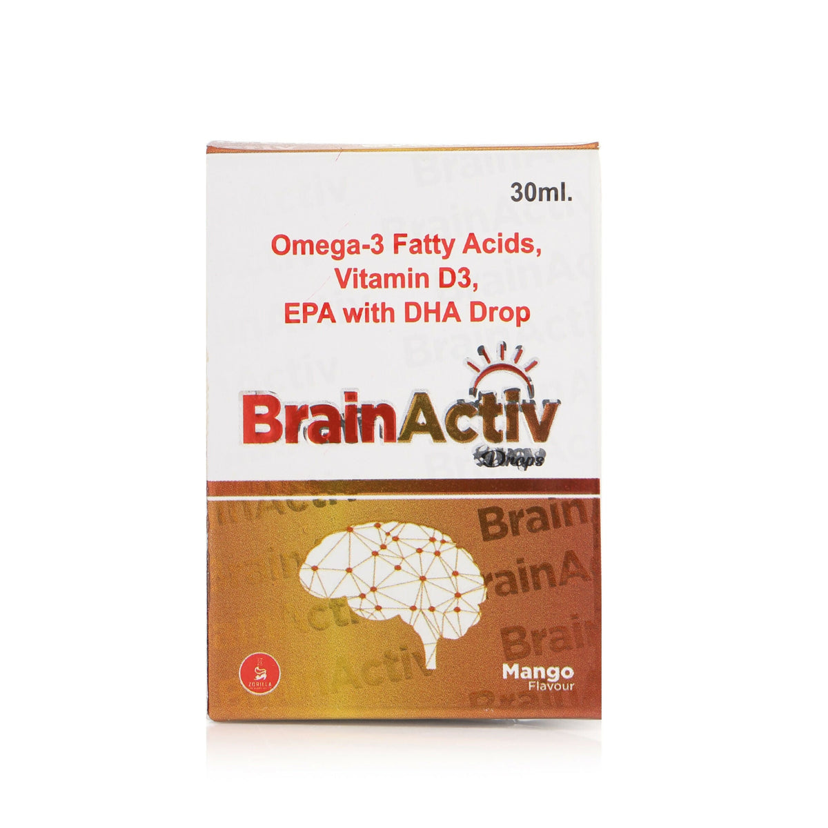 Zorilla Life Science BrainActiv Drop Omega-3 Fatty Acids, Vitamin D3, EPA with DHA