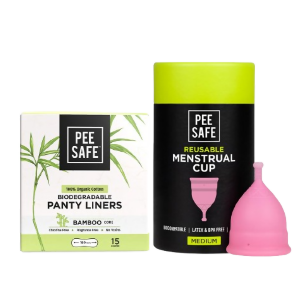 Pee Safe Menstrual Cup & Bio Panty Liners For Women