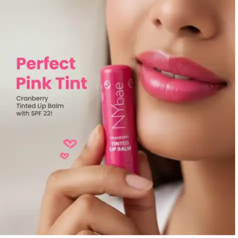 NY Bae Cranberry Tinted Lip Balm with SPF 22 Rich Berry Pink Tint