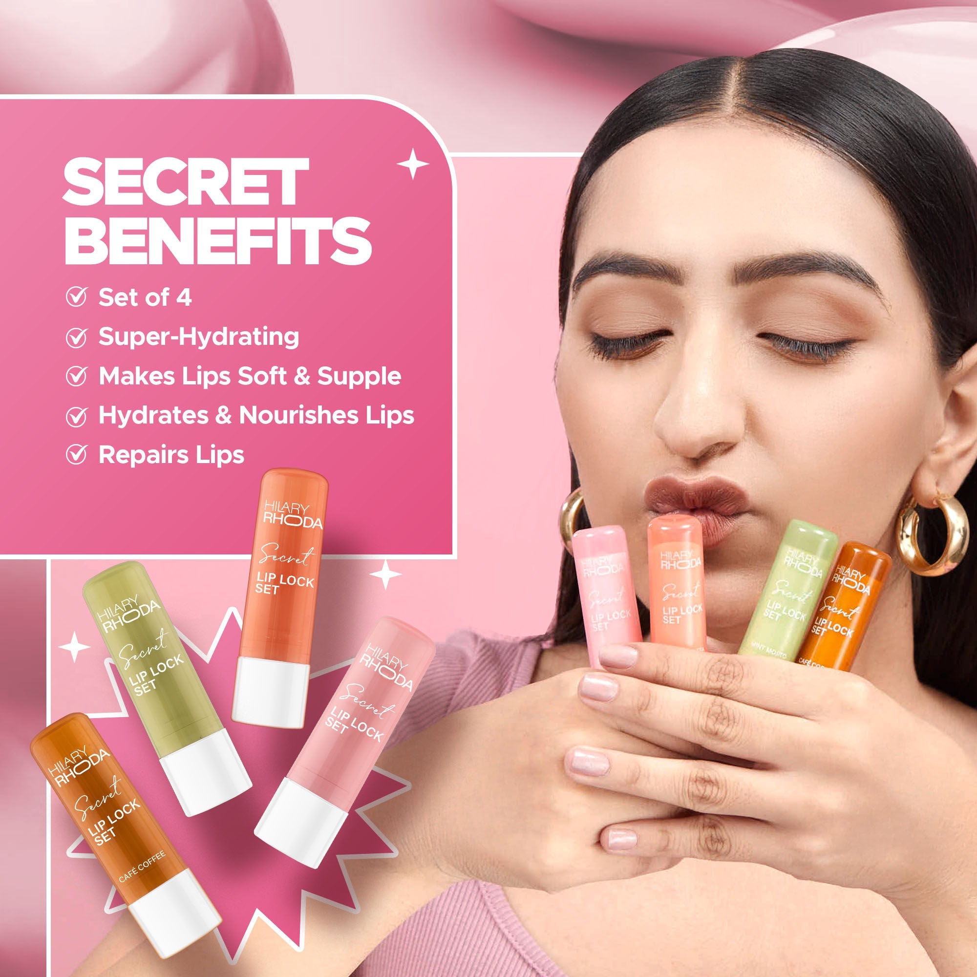 Hilary Rhoda Secret Lip Lock Set - Set Of 4