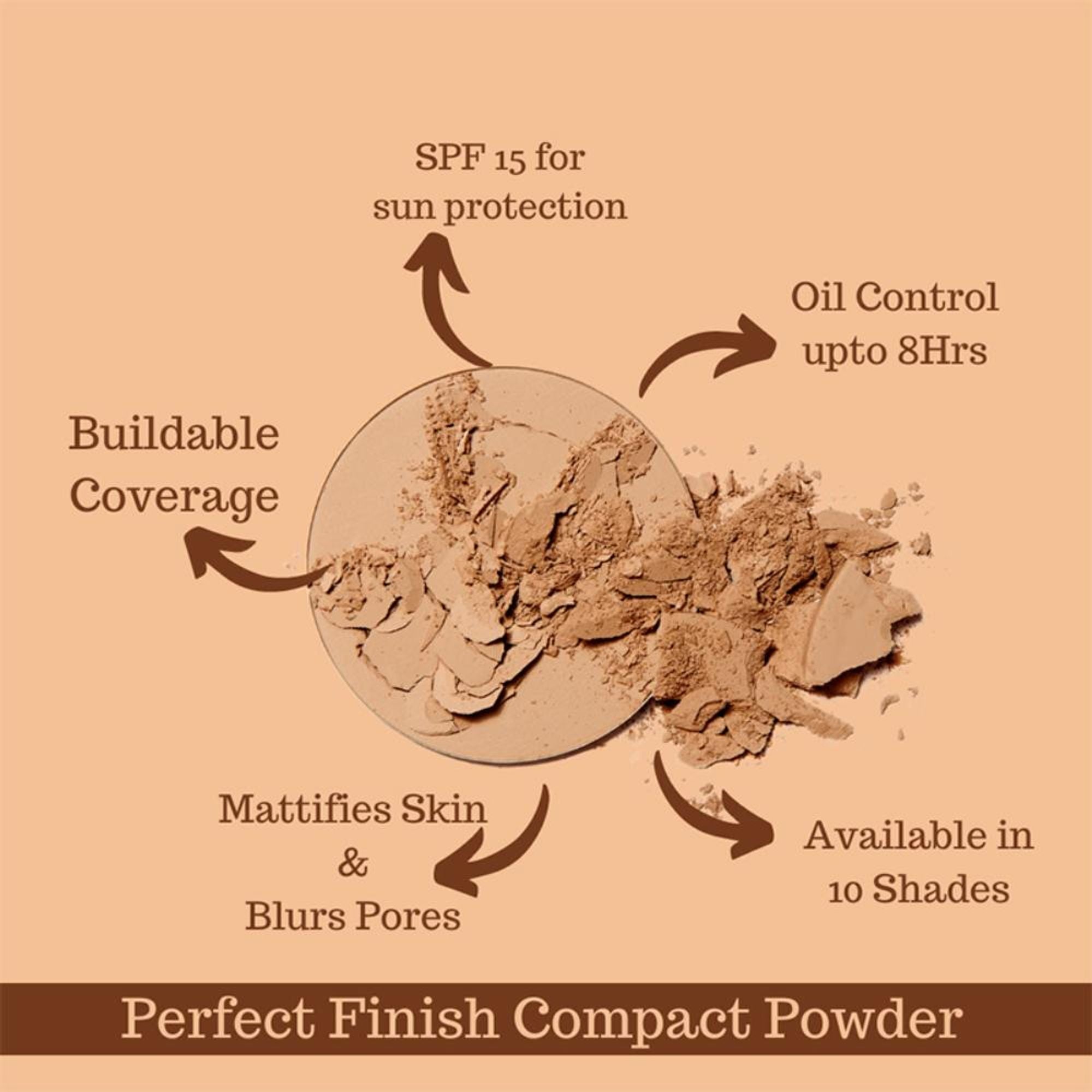 CUFFS N LASHES Perfect Finish Pressed Powder Compact With SPF 15 - 04 Golden Caramel