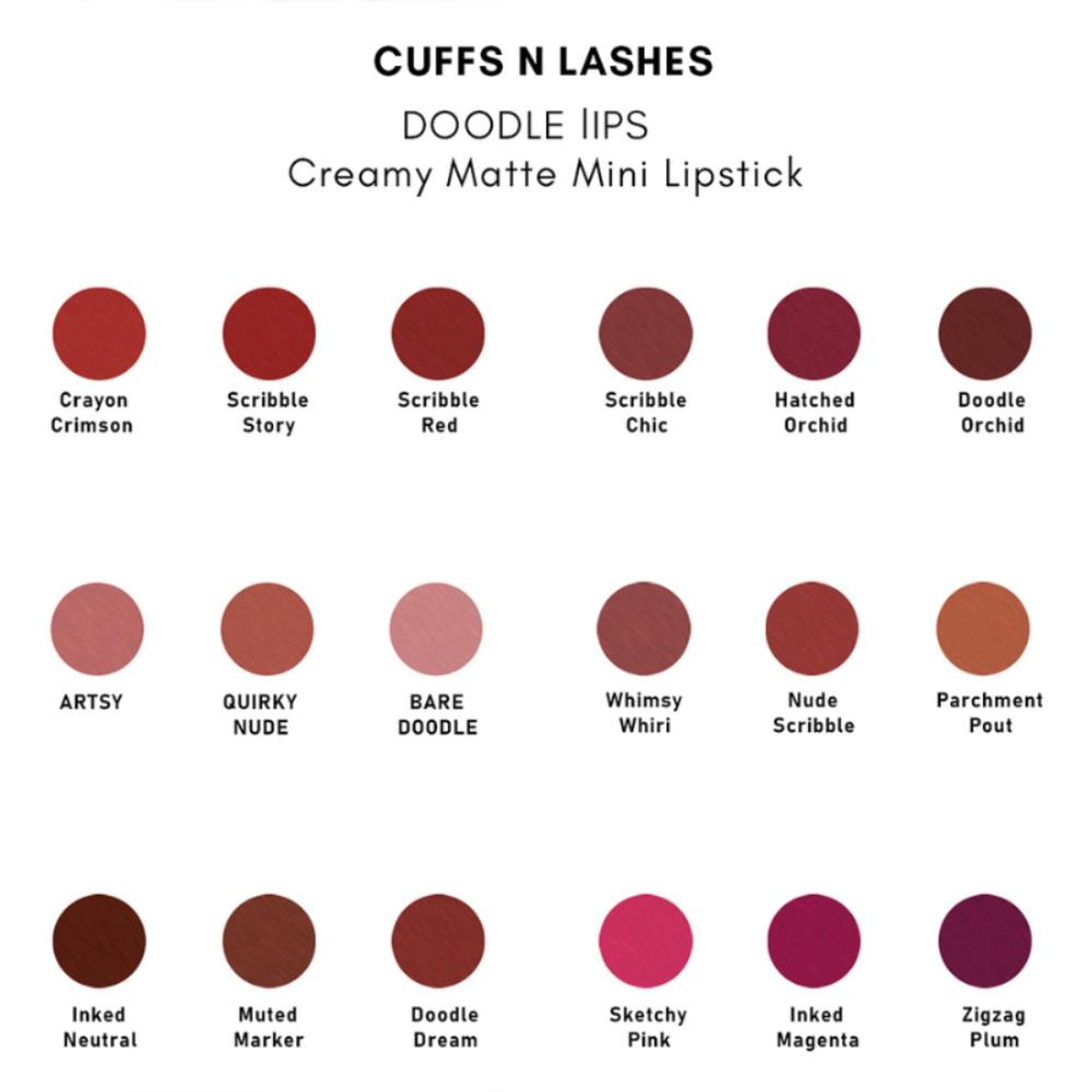 CUFFS N LASHES Doodle Lipstick Set - Set 01