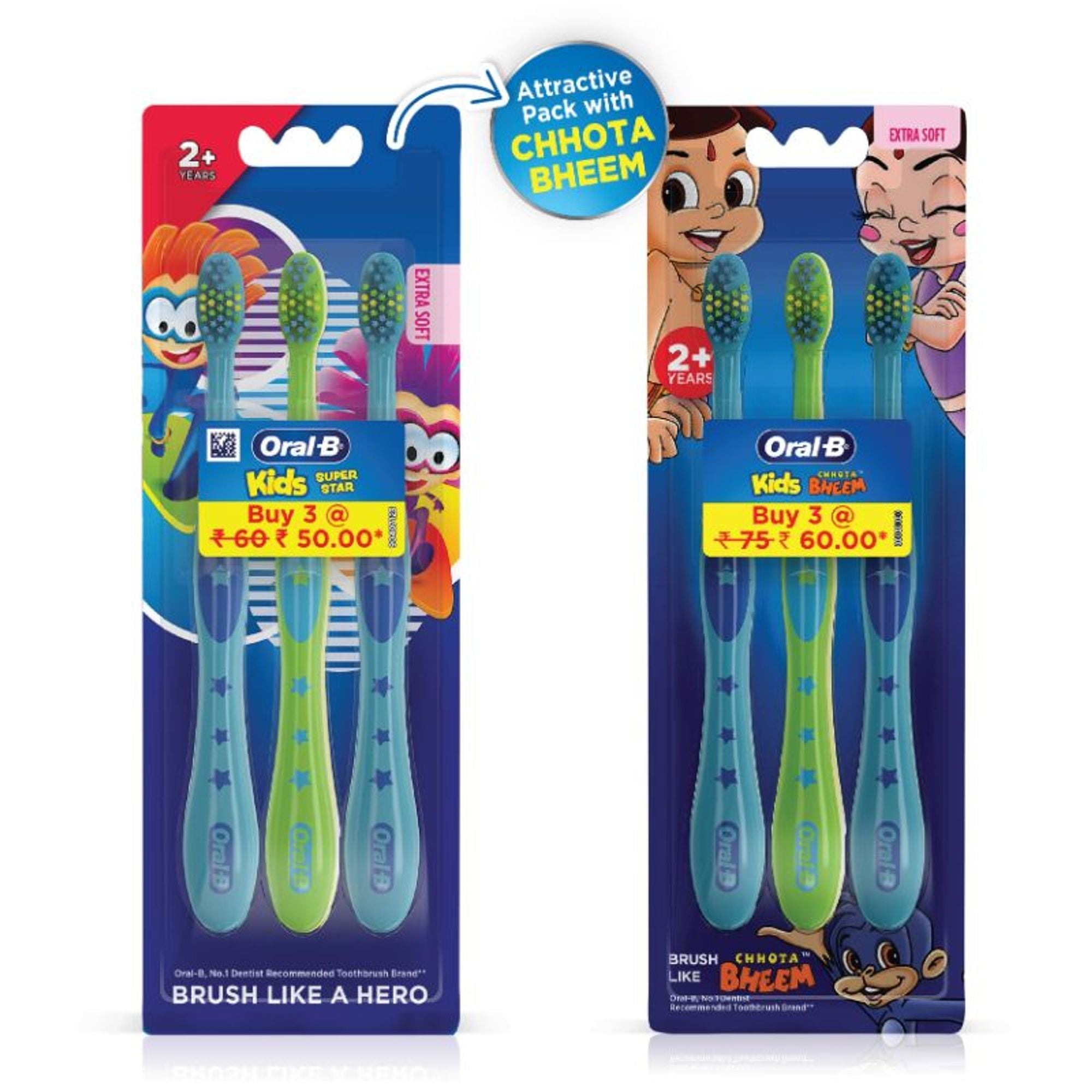 Oral-B Kids Toothbrush - Extra Soft (Pack of 3)