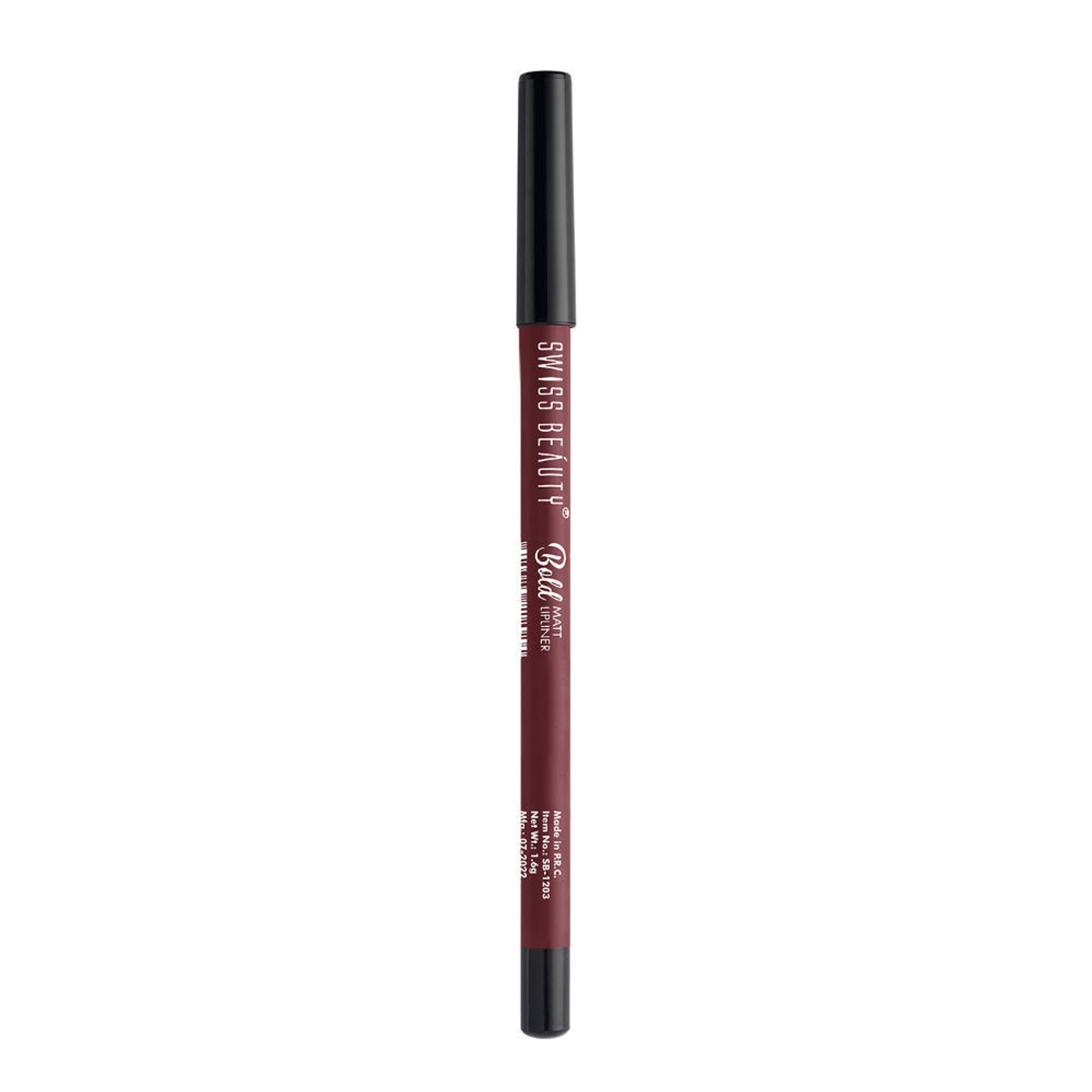 Swiss Beauty Bold Matt Lip Liner Pencil, Long-lasting , Matte Finish , Non-Drying - 2 Maroon