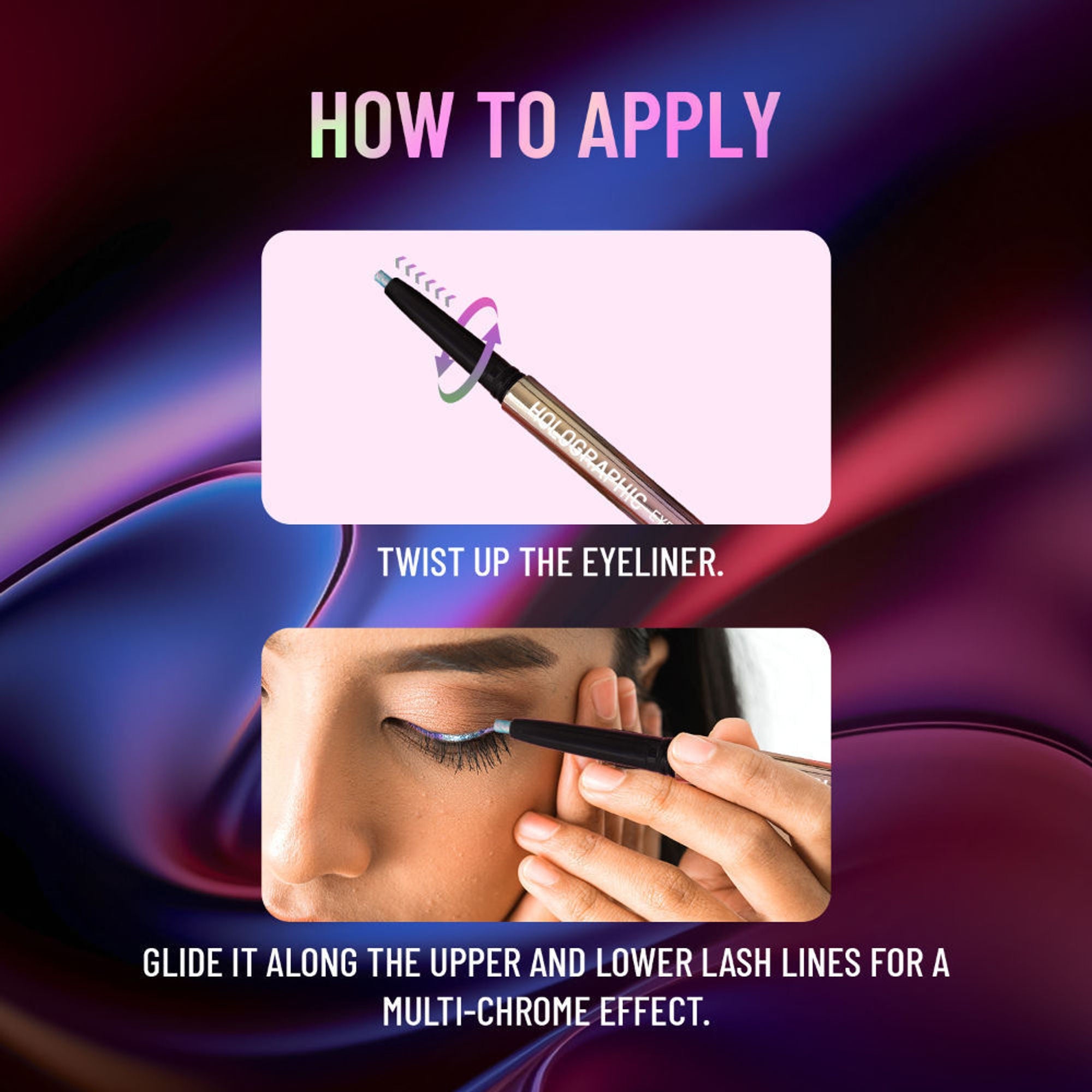 Swiss Beauty Holographic Eyeliner , Multi Chrome Effect , Water -Proof ,Smudge Proof - 5 Meteor