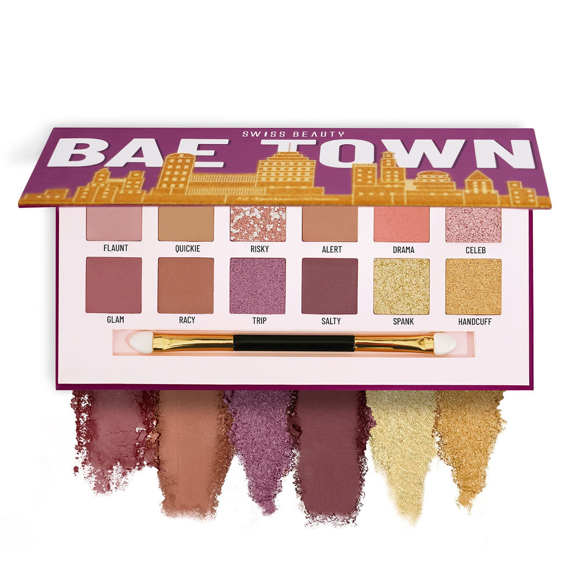 Swiss Beauty Bae Town 12-In-1 Comes Eyeshadow Palette With Eye Brush - 01 Lover Girl