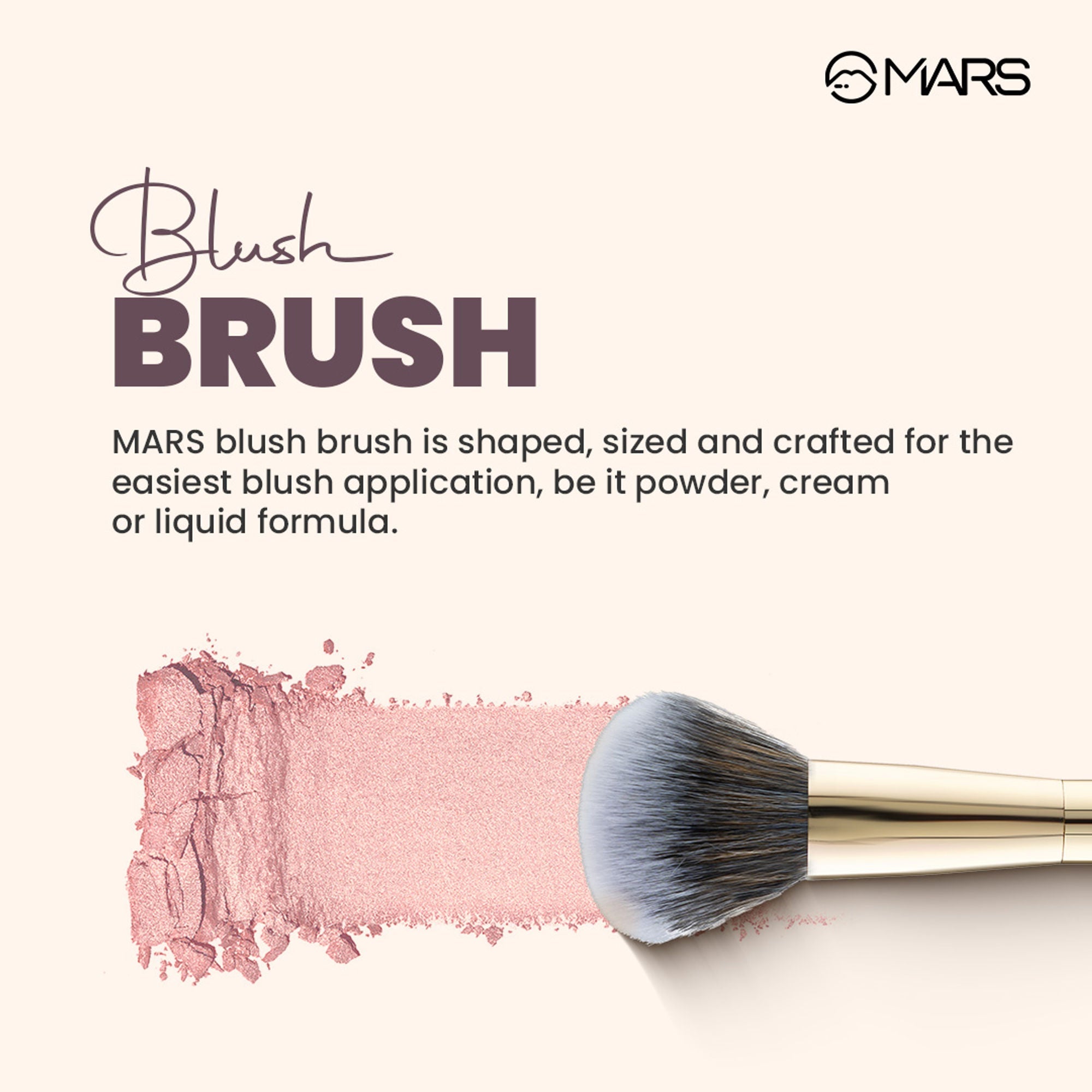 MARS Cosmetics Artist's Arsenal Professional Blush Brush - Golden
