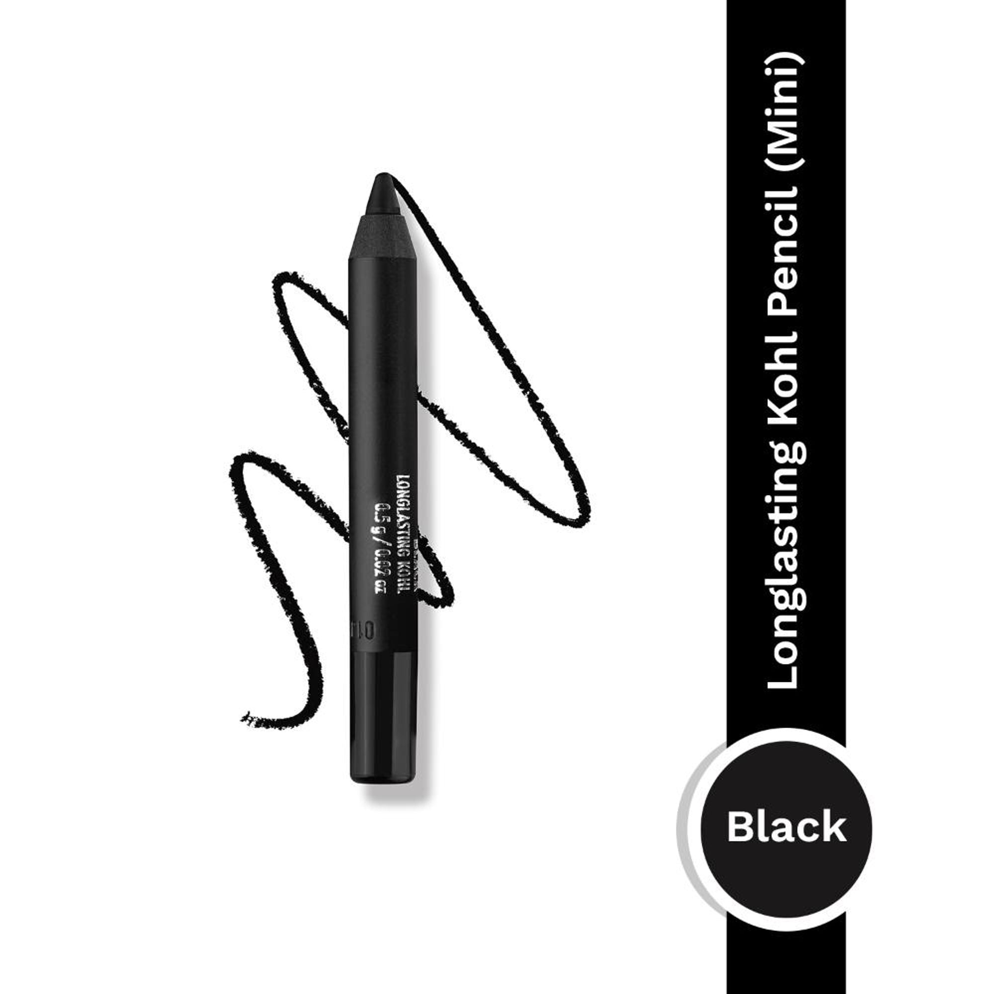 PAC Studio Longlasting Kohl Pencil Mini Black - Waterproof Intense Payoff, One Swipe Application