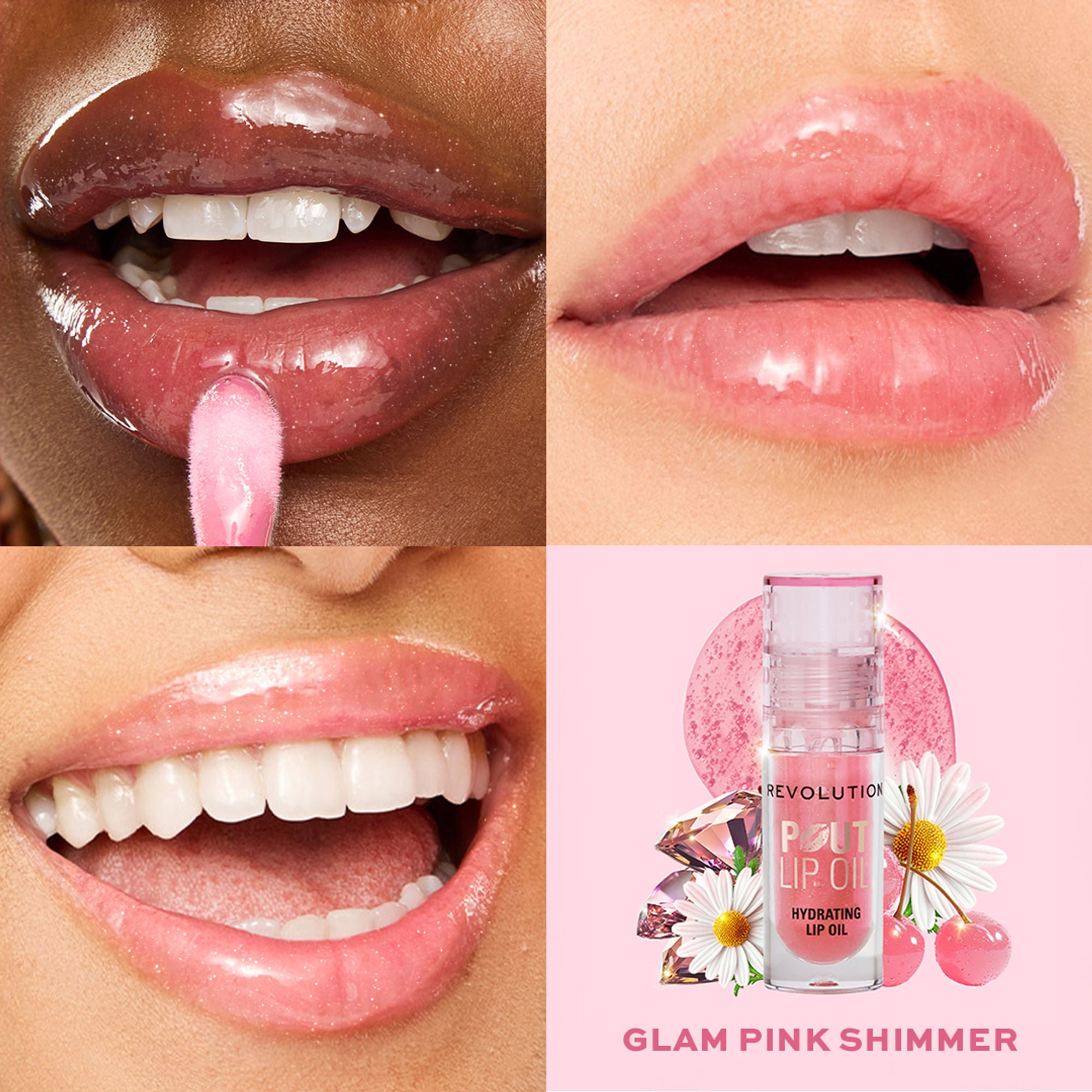 Makeup Revolution Pout Lip Oil - Pink Shimmer