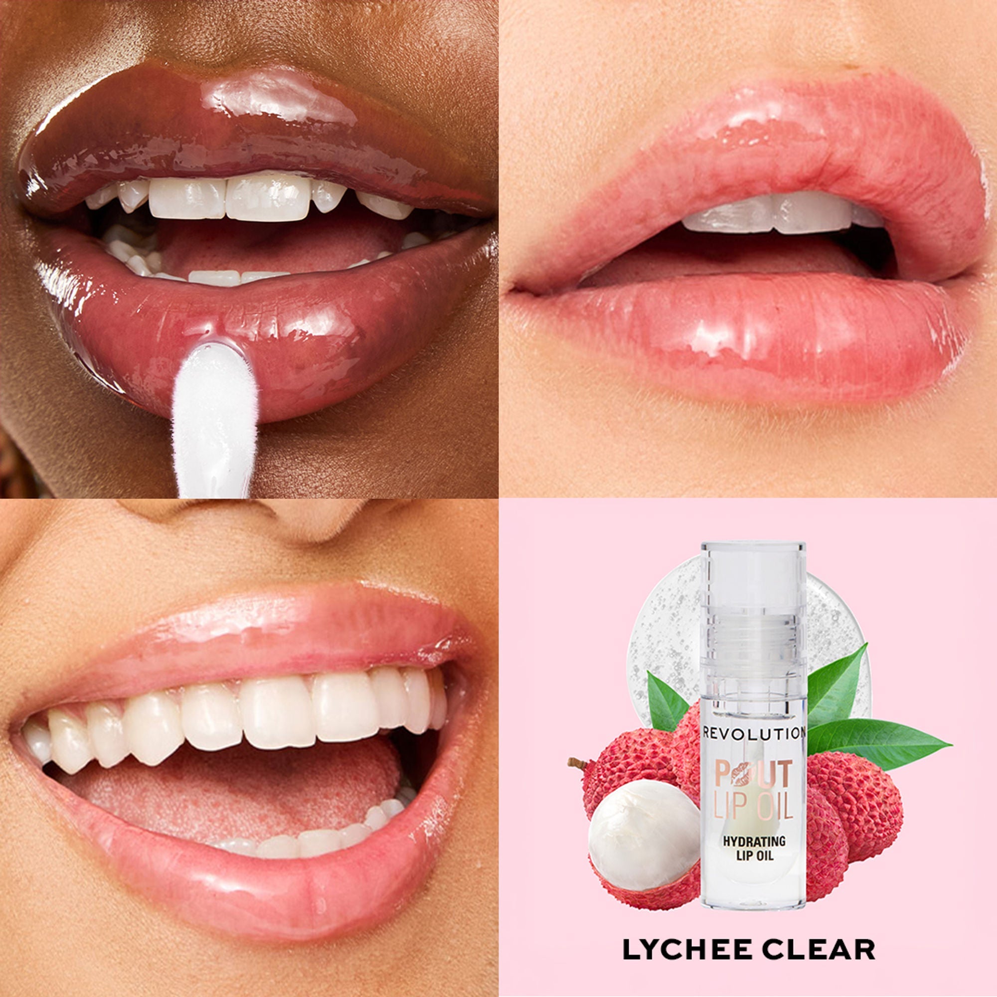 Makeup Revolution Pout Lip Oil - Lychee Clear