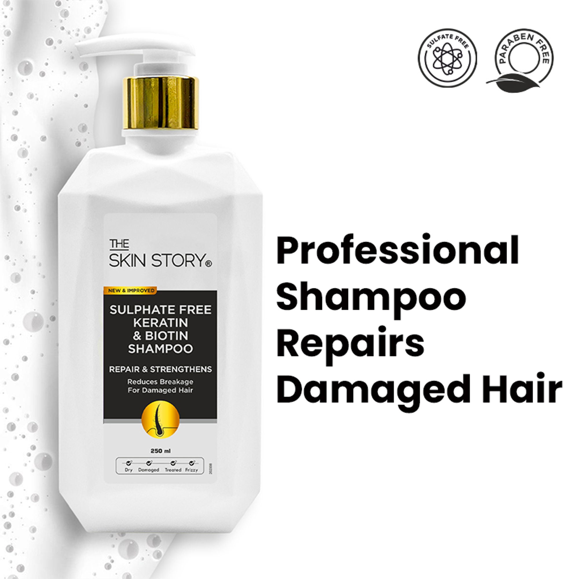 The Skin Story Sulphate Free Keratin Smooth Shampoo For Dry Damaged Hair