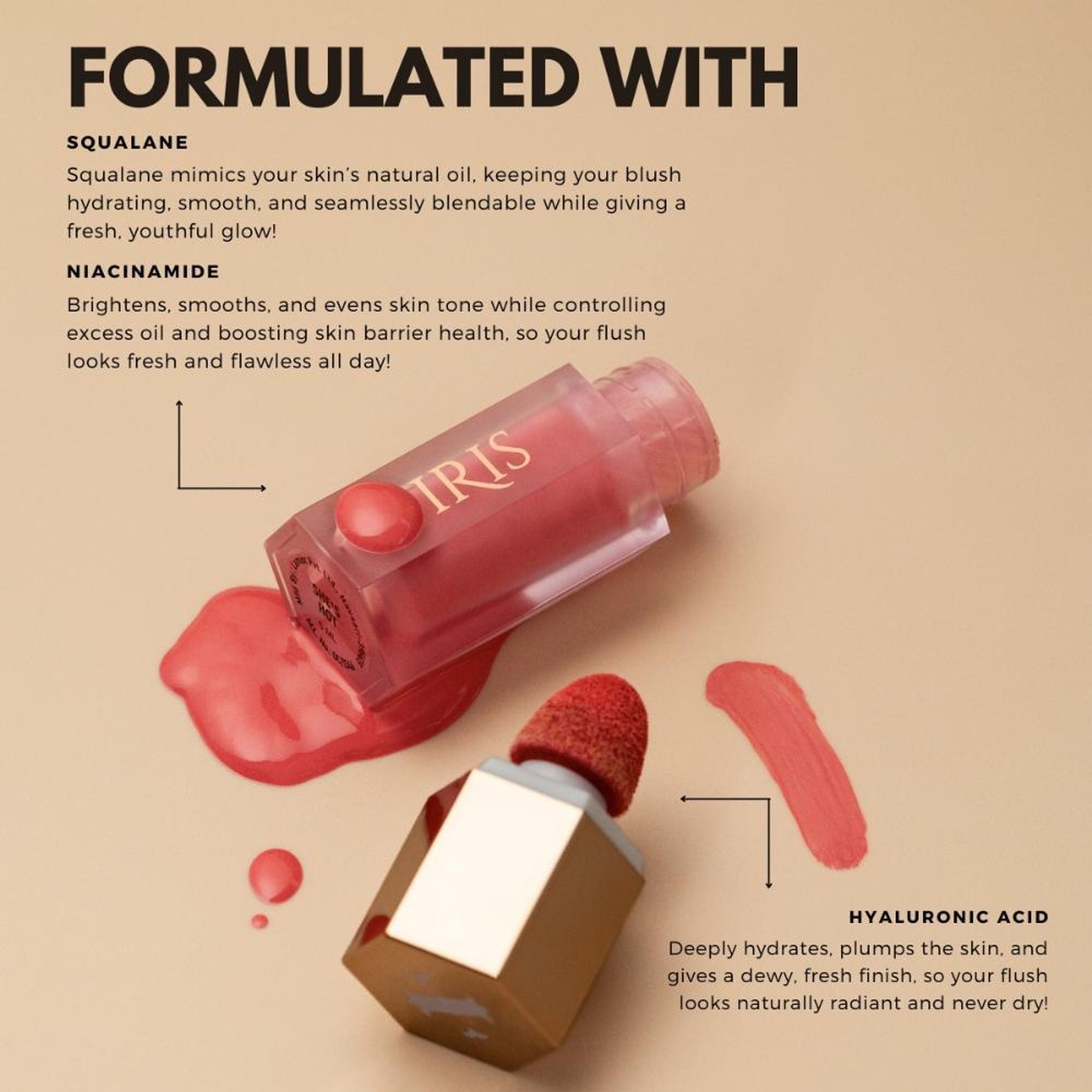 IRIS COSMETICS Oh! She Blushes Liquid Blush - Nude Pink