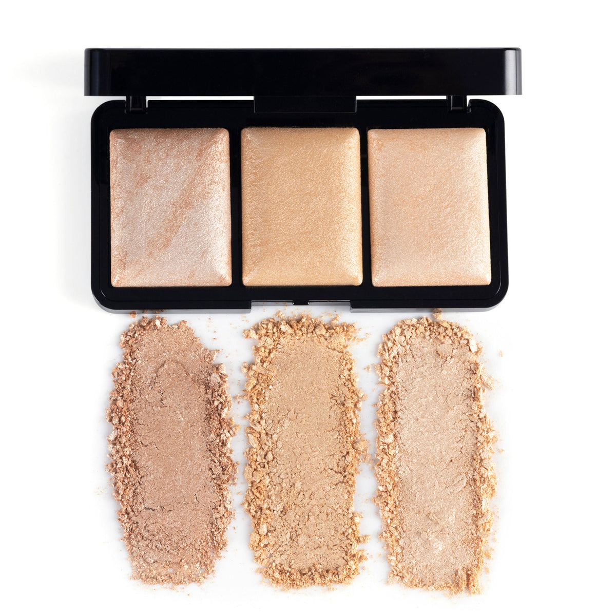 PAC Studio Trio Glow Highlighter X3 Gold - Ultra Blinding Finish, Silky Smooth Texture, Blends Seamlessly