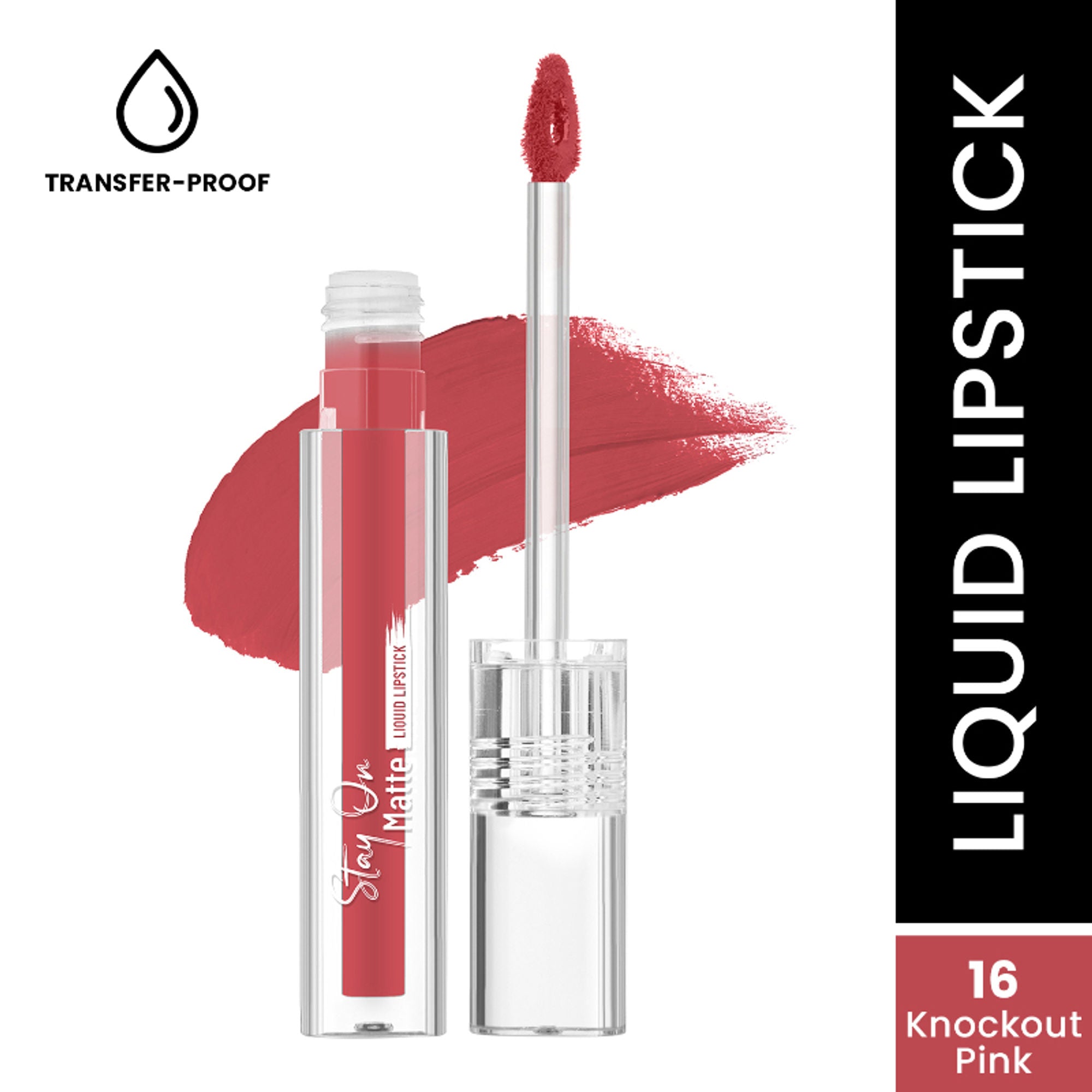 Swiss Beauty Stay On Matte Liquid Lipstick - 16 Knockout Pink