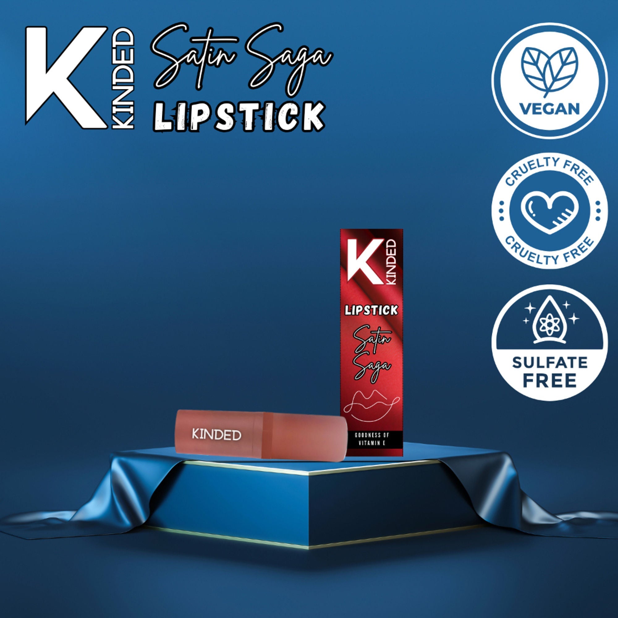 KINDED Satin Saga Bullet Creamy Lipstick With Satin Finish & Vitamin E - 05 Berry Plum