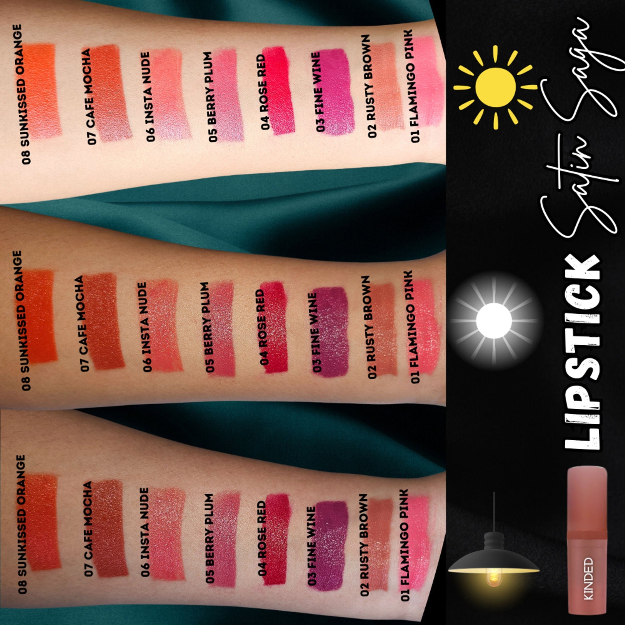 KINDED Satin Saga Bullet Creamy Lipstick With Satin Finish & Vitamin E - 05 Berry Plum