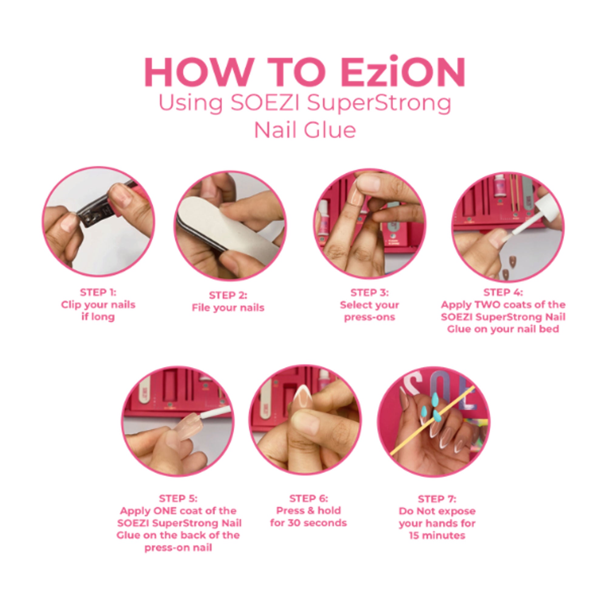 SOEZI Violet Victory Reusable Press On Nails - Application Kit