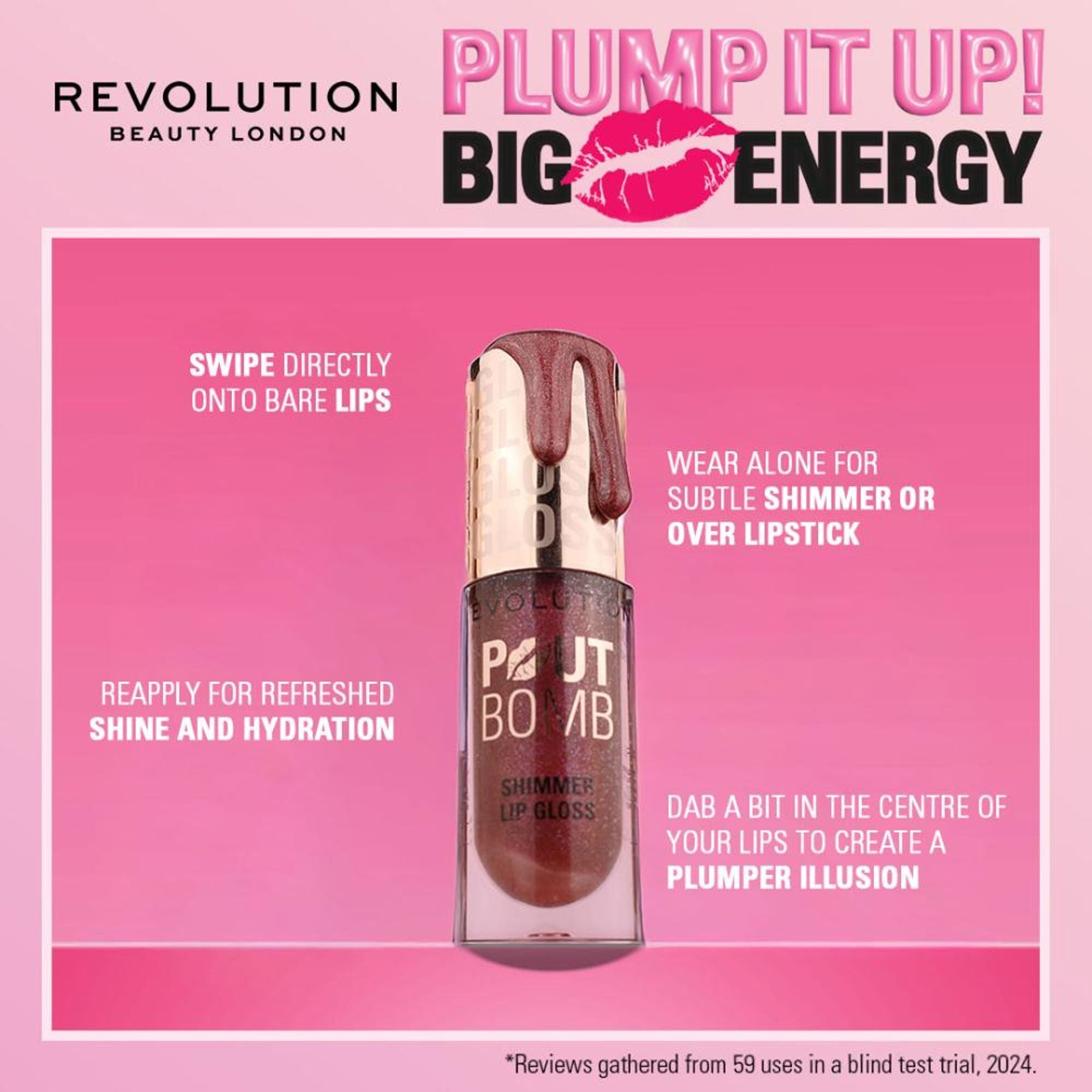 Makeup Revolution Pout Bomb Shimmer Lip Gloss - Chocolate Sparkle