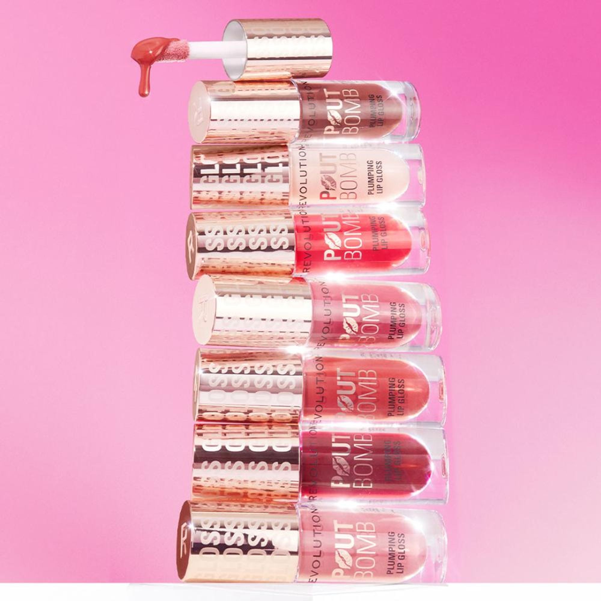 Makeup Revolution Pout Bomb Shimmer Lip Gloss - Chocolate Sparkle