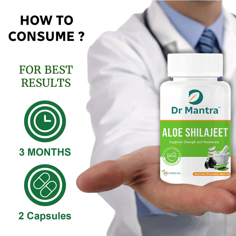 Dr Mantra Aloe Shilajeet Capsules for Energy & Stamina| 30 Capsules