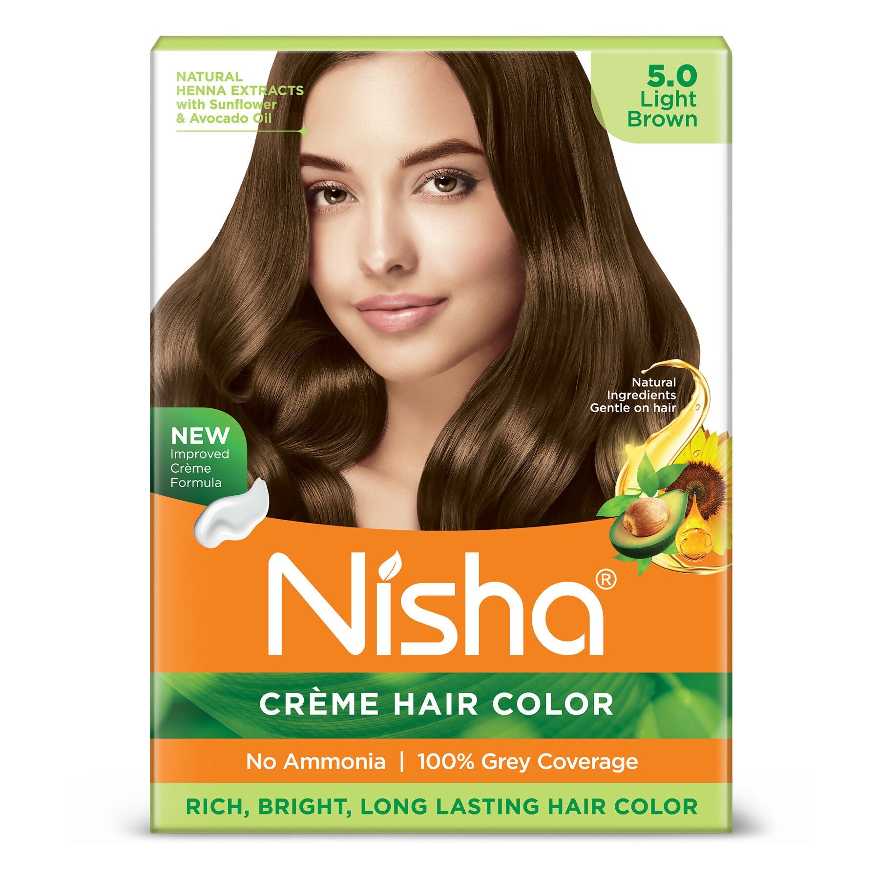 Nisha Creme Hair Color for Women - Light Brown