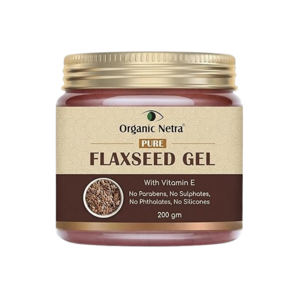 Organic Netra Pure Flaxseed Gel with Vitamin E for Hair and Skin Strengthens