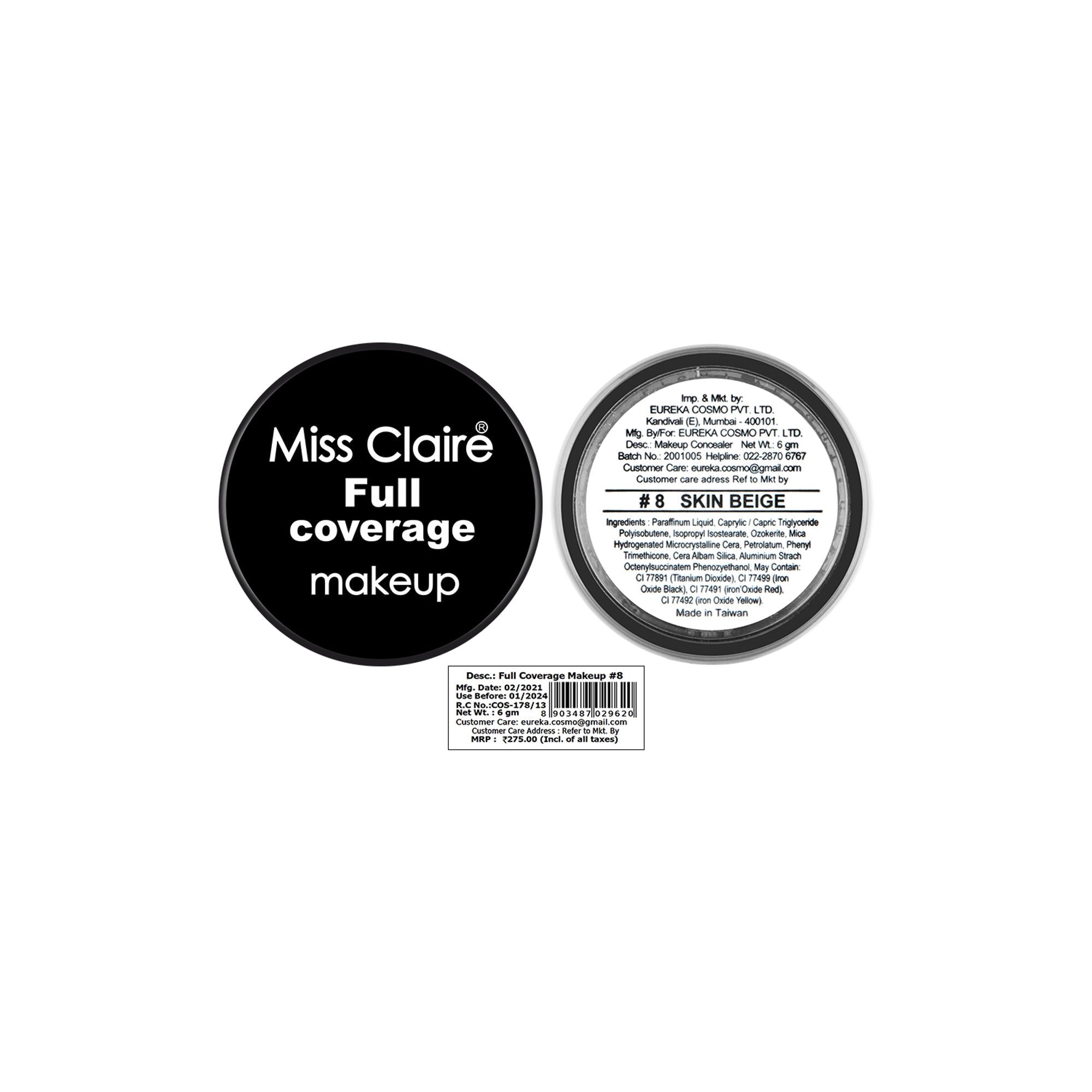 Miss Claire Full Coverage Makeup + Concealer - 8