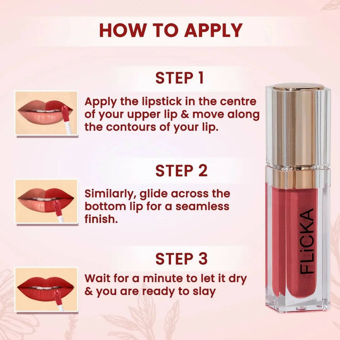 FLiCKA R U Ready Matte Finish liquid Lipstick Shade 04 Spiced Tea