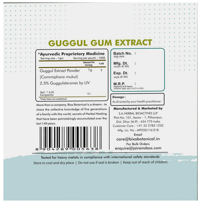 Bixa Botanical Guggul Gum Extract Powder