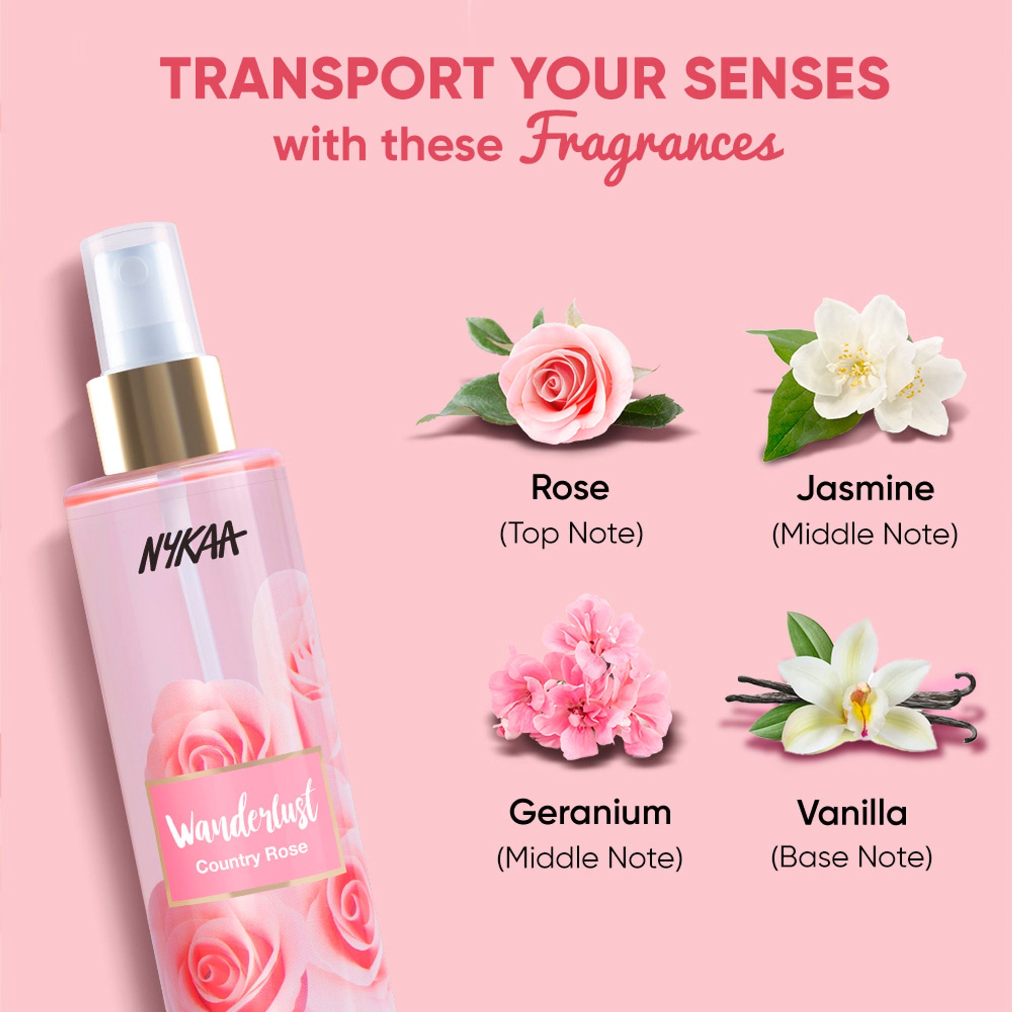 Wanderlust Fragrance Mist For Her - Country Rose