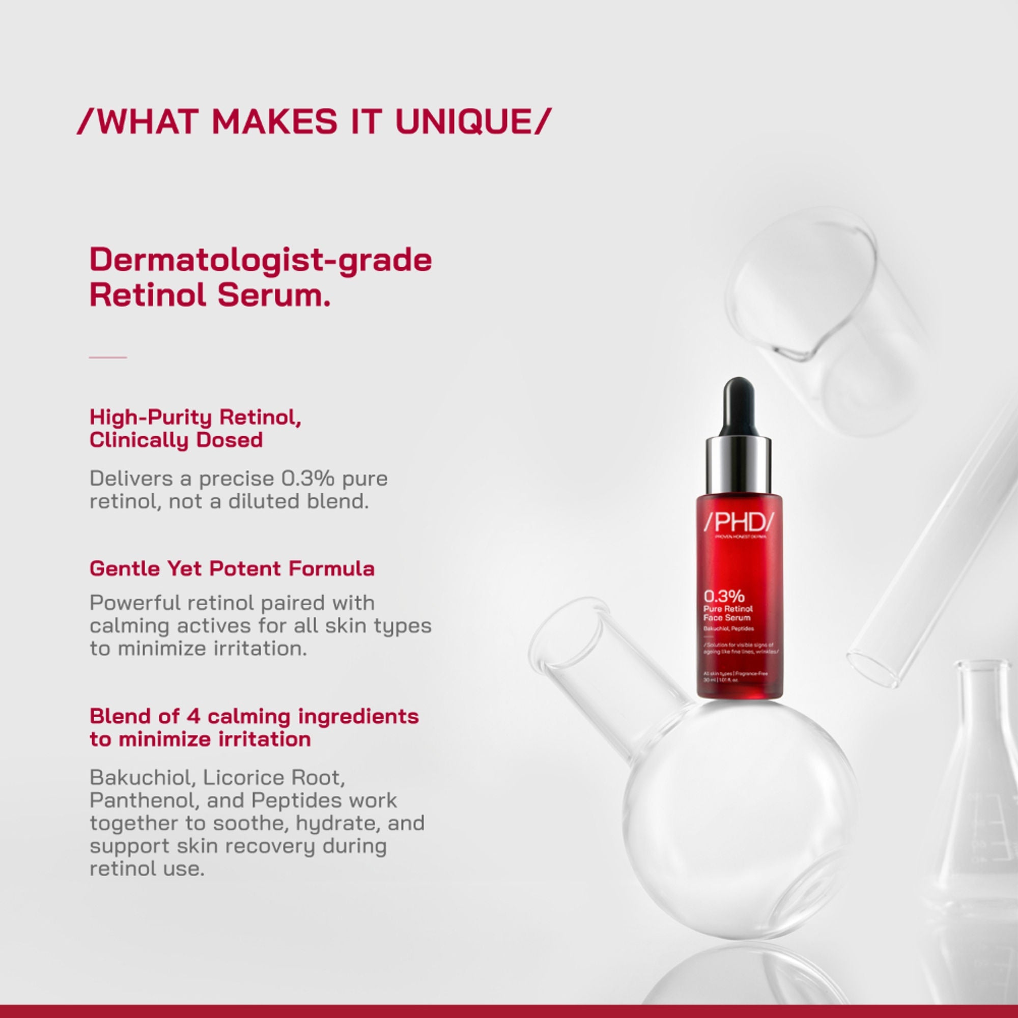 Proven Honest Derma (PHD) 0.3% Retinol Serum With Bakuchiol & Peptides