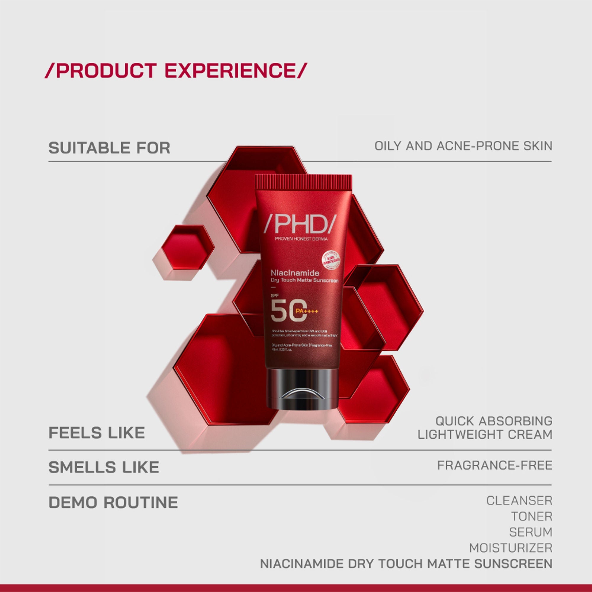 Proven Honest Derma (PHD) Niacinamide Oil-Free Sunscreen SPF 50 PA++++