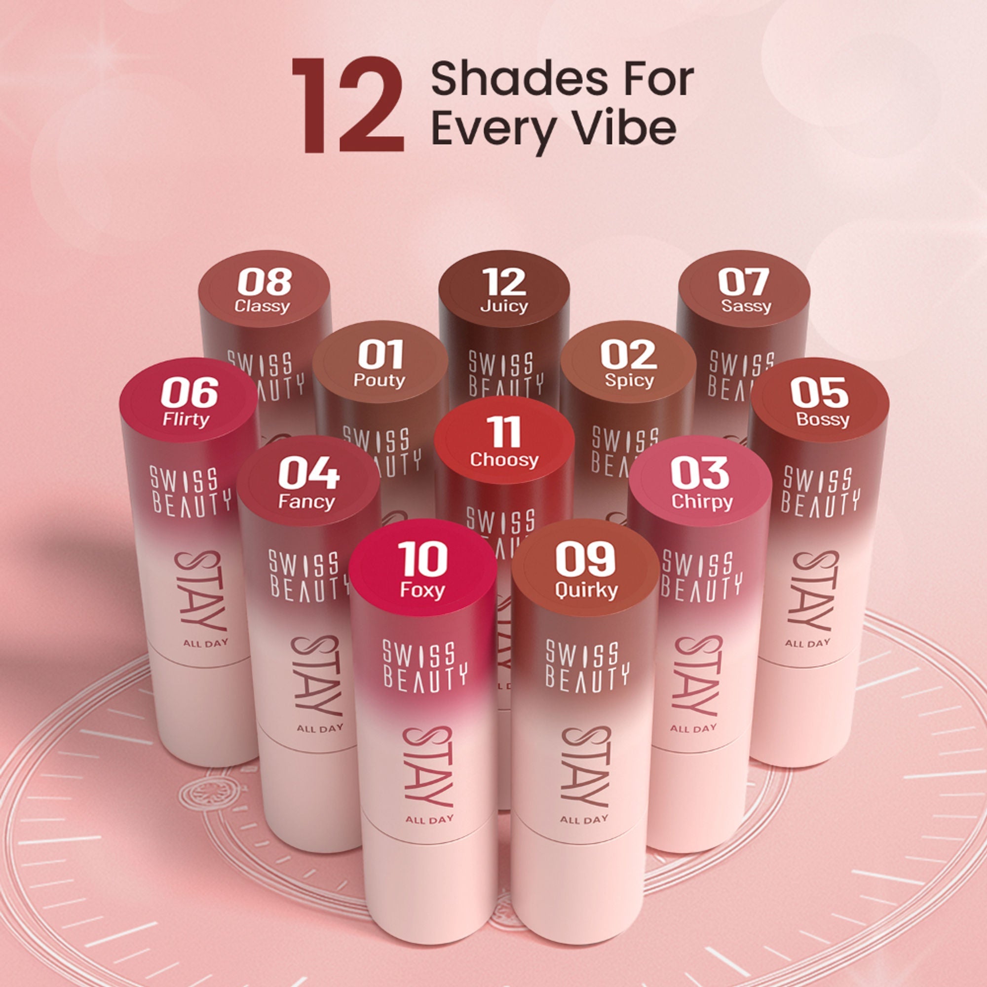 Swiss Beauty Stay All Day Lipstick - 02 Spicy