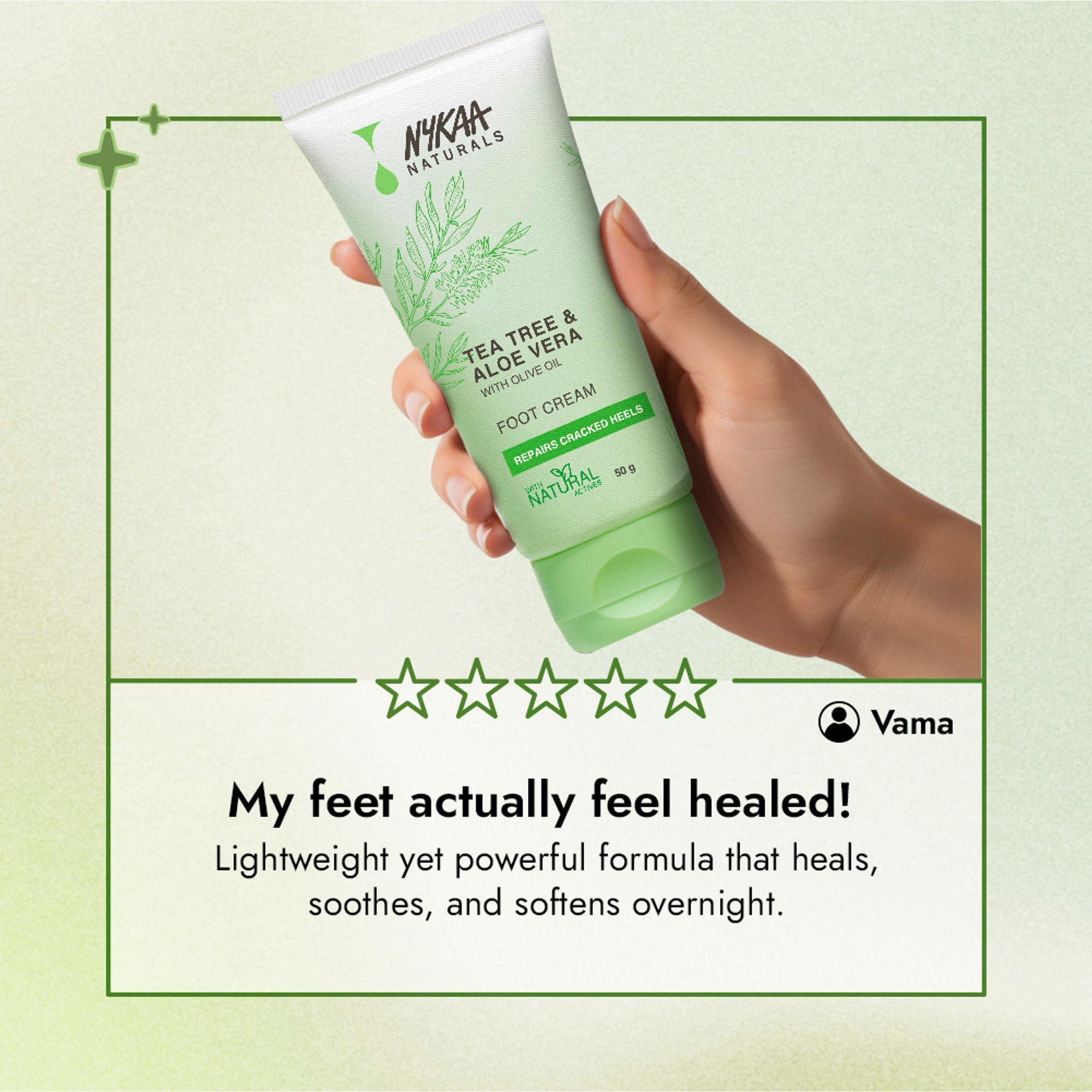 Nykaa Skin Happy Heels 20%Urea, 2%Lactic Acid Foot Cream-Dry & Cracked Feet - Tea Tree & Aloe Vera