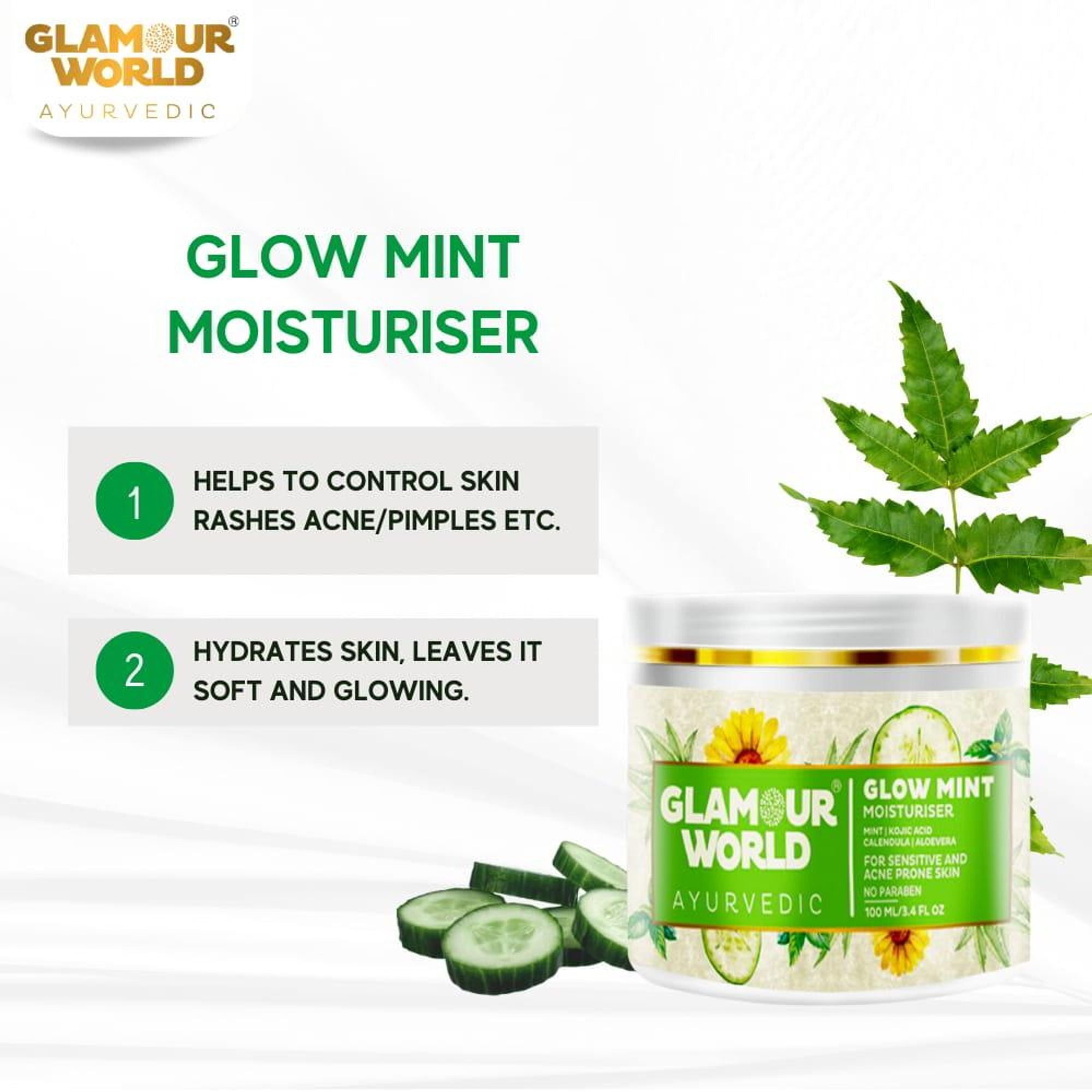 GLAMOUR WORLD AYURVEDIC Glow Mint Moisturiser