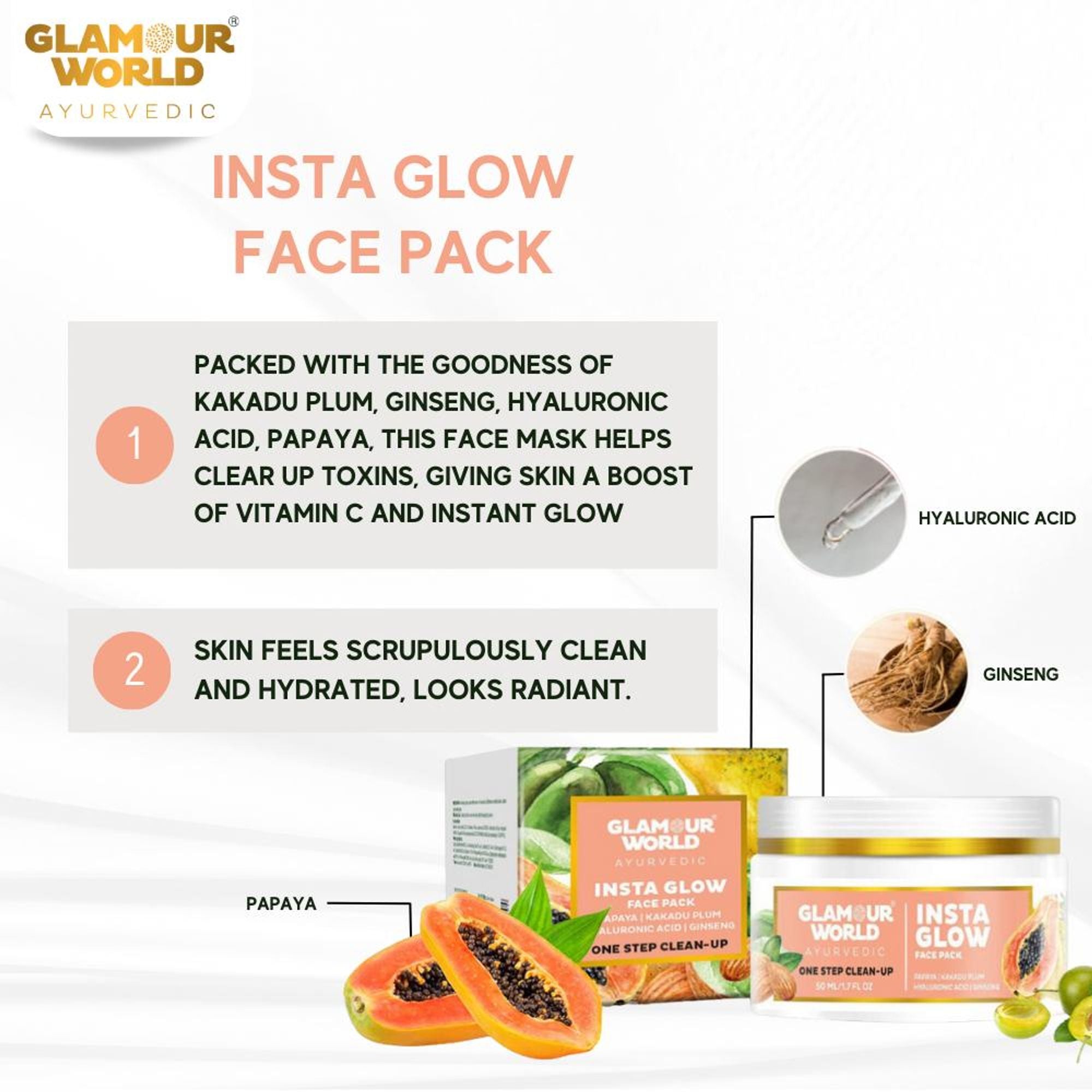 GLAMOUR WORLD AYURVEDIC Insta Glow Fack Pack