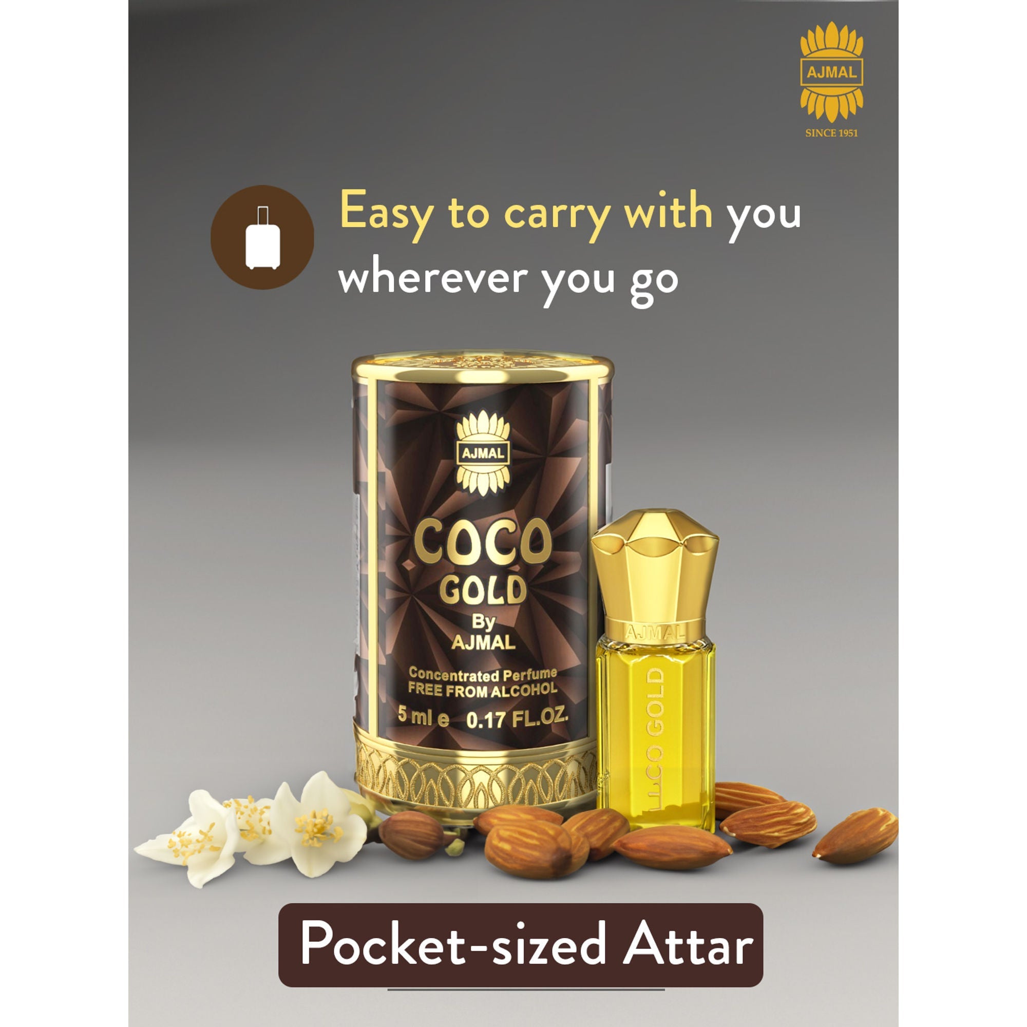 Ajmal India Coco Gold Attar Concentrated Perfume For Her