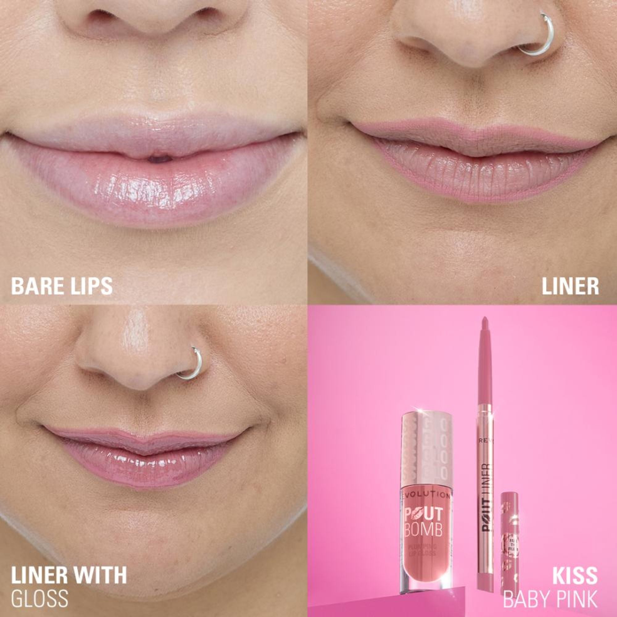 Makeup Revolution Pout Bomb Plumping Lip Liner - Kiss Baby Pink