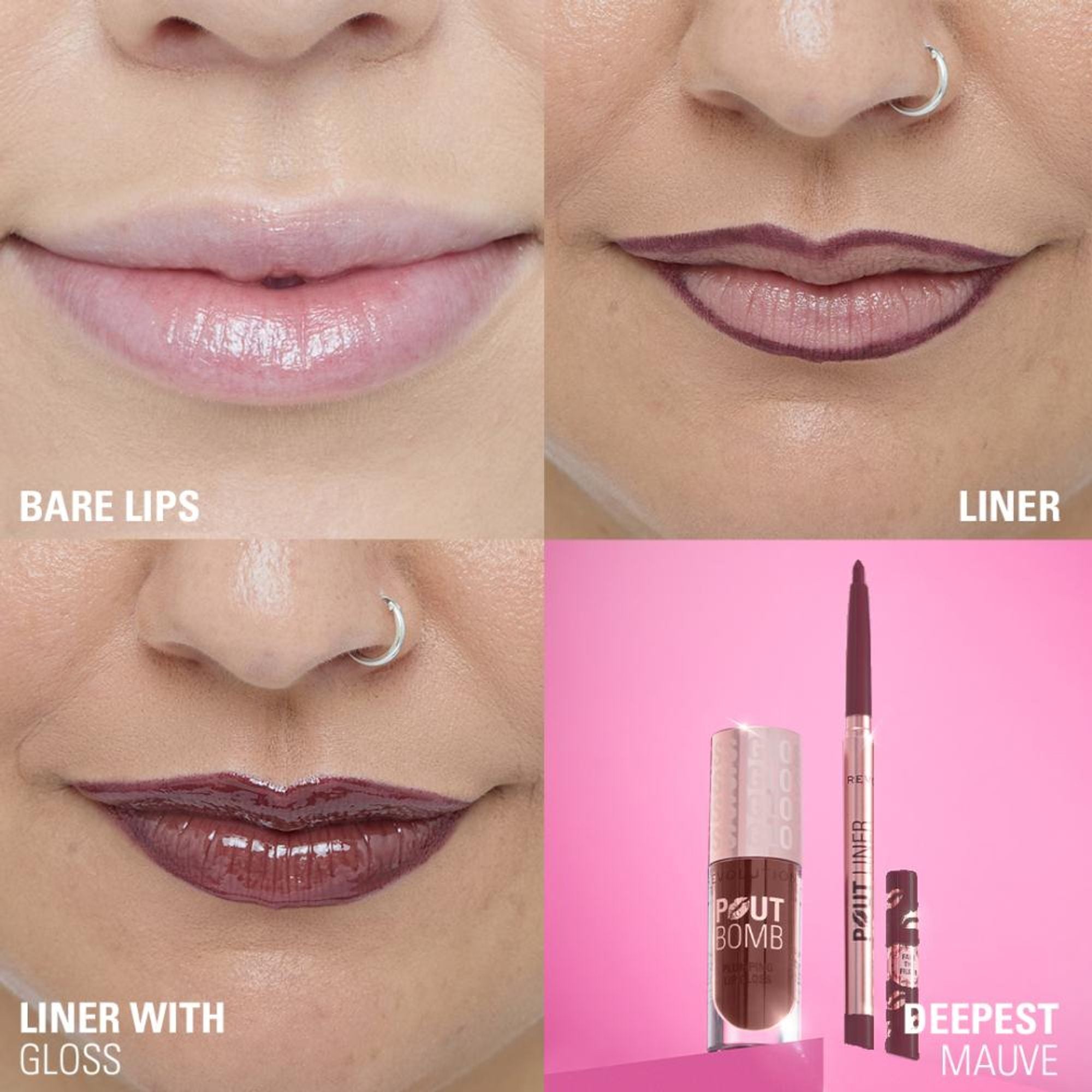 Makeup Revolution Pout Bomb Plumping Lip Liner - Deepest Mauve