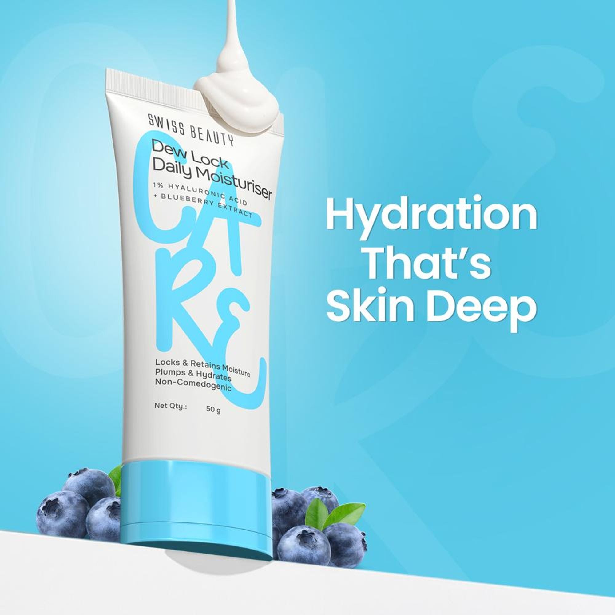 Swiss Beauty Care Dew Lock Daily Moisturiser - 1% Hyaluronic Acid & Blueberry Extract