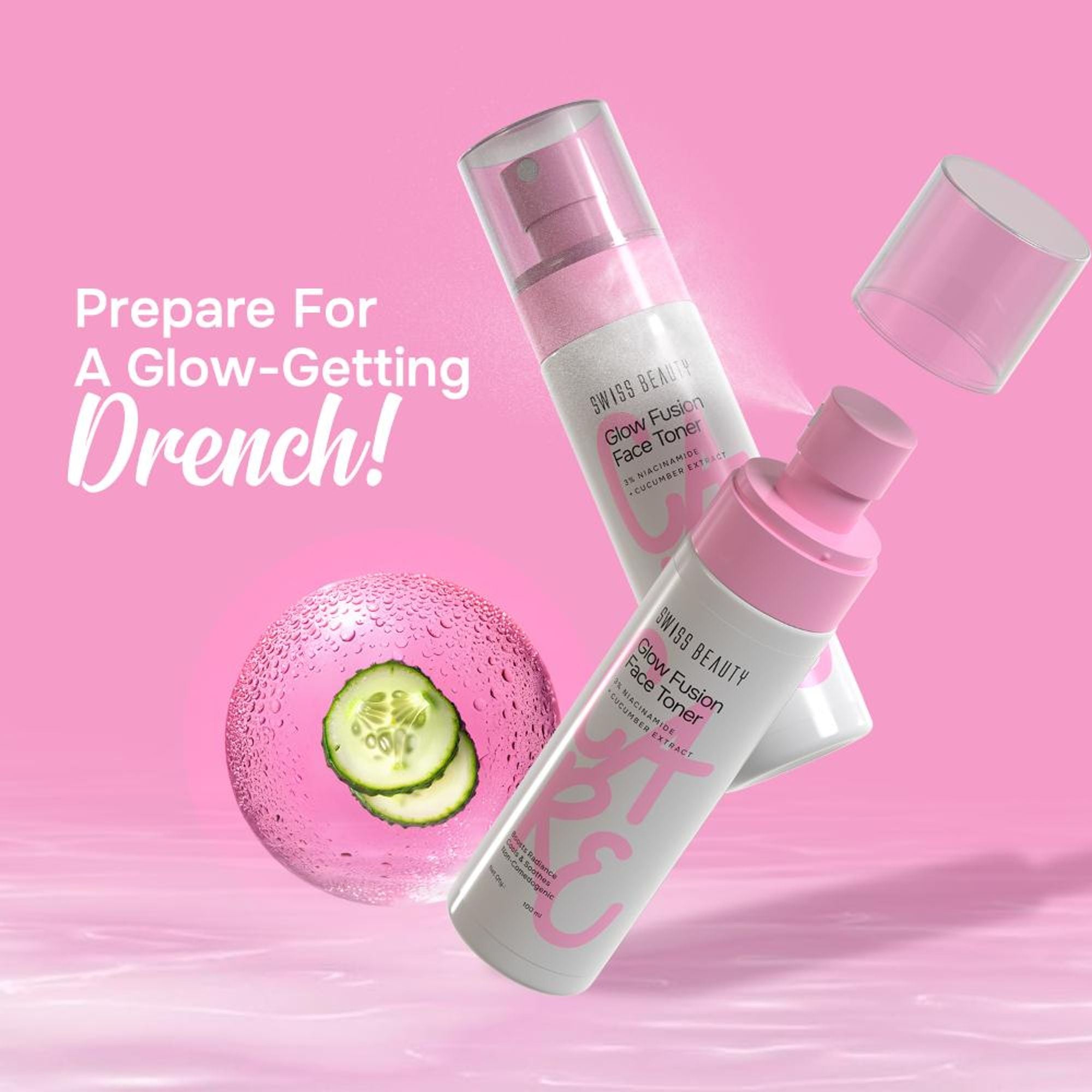 Swiss Beauty Care Glow Fusion Face Toner - 3% Niacinamide & Cucumber Extract