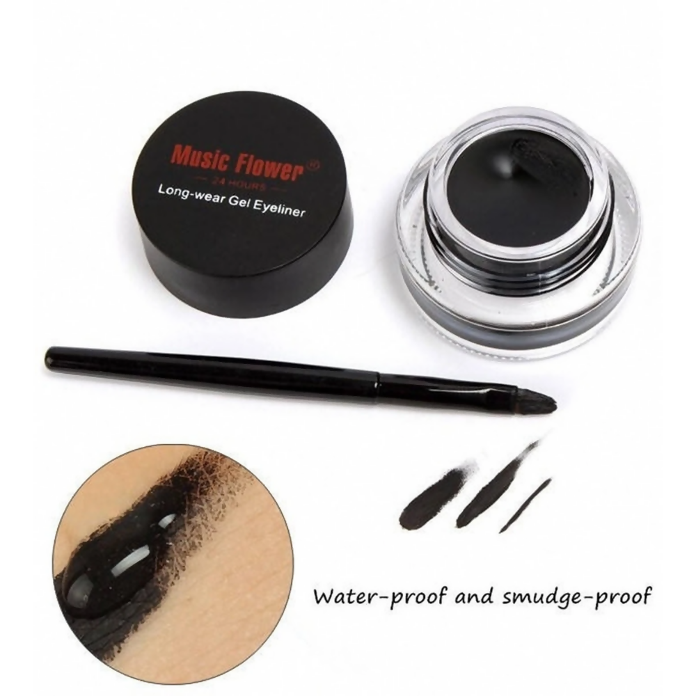 Music Flower Black Brown Smudge Proof Gel Eyeliner