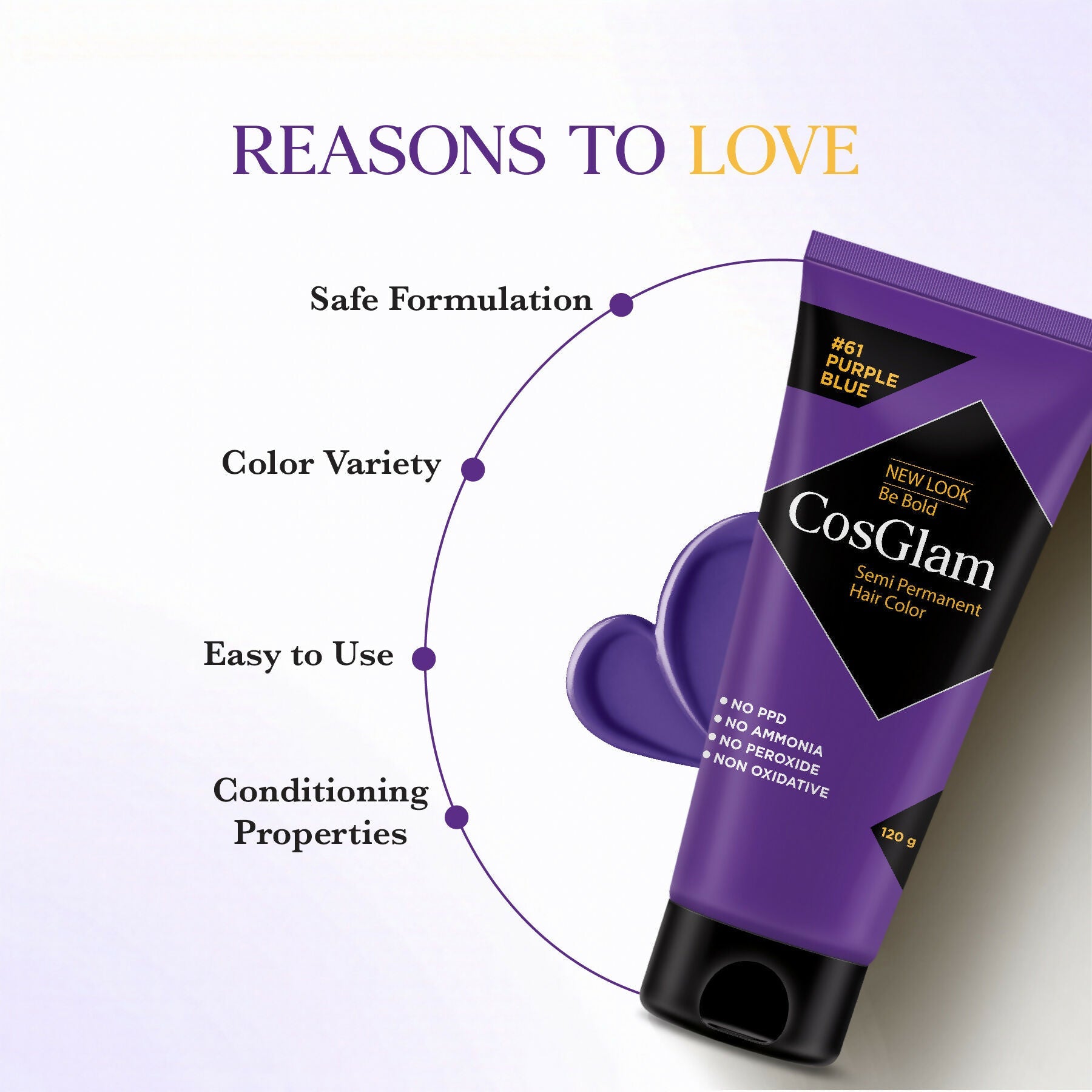 Cosglam Semi Permanent Hair Color for Women & Men (