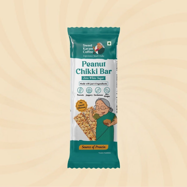 Sweet Karam Coffee Peanut Chikki Bar (Zero White Sugar)