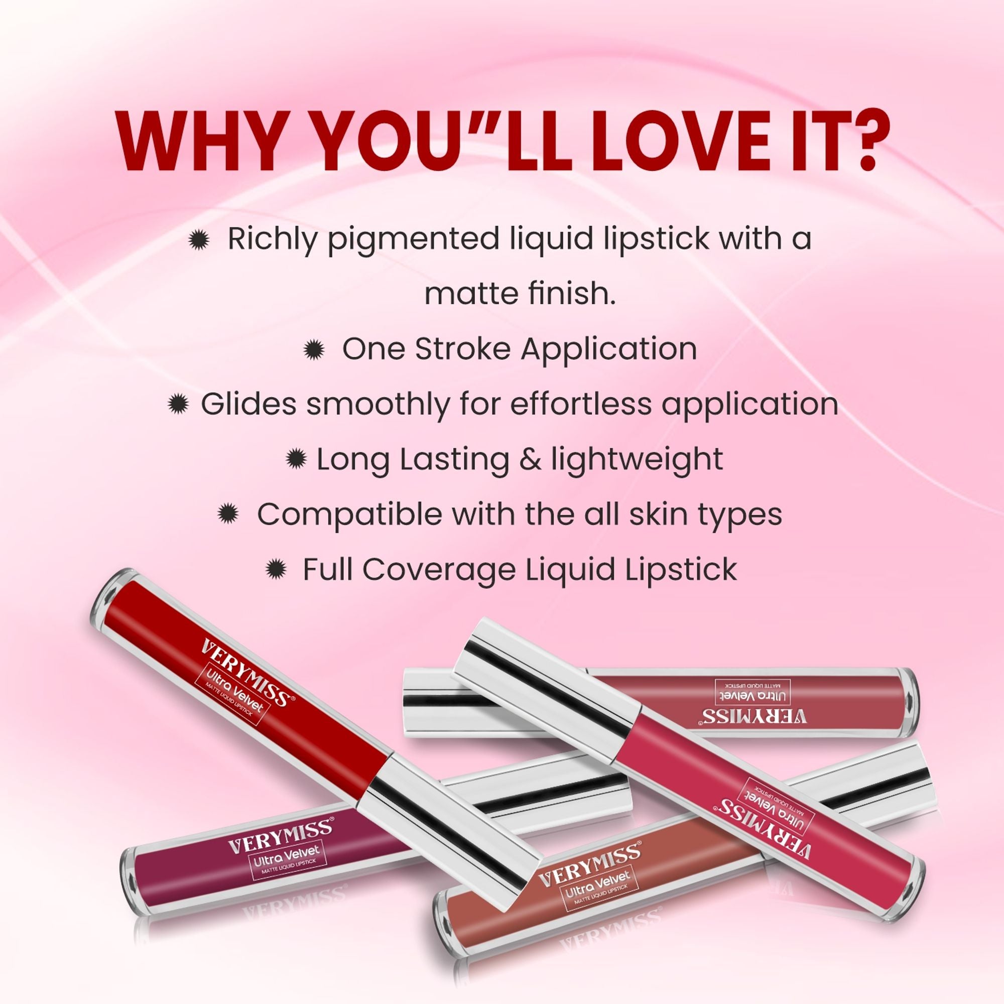 VERYMISS Ultra Velvet Matte Liquid Lipstick - 205 Carmine