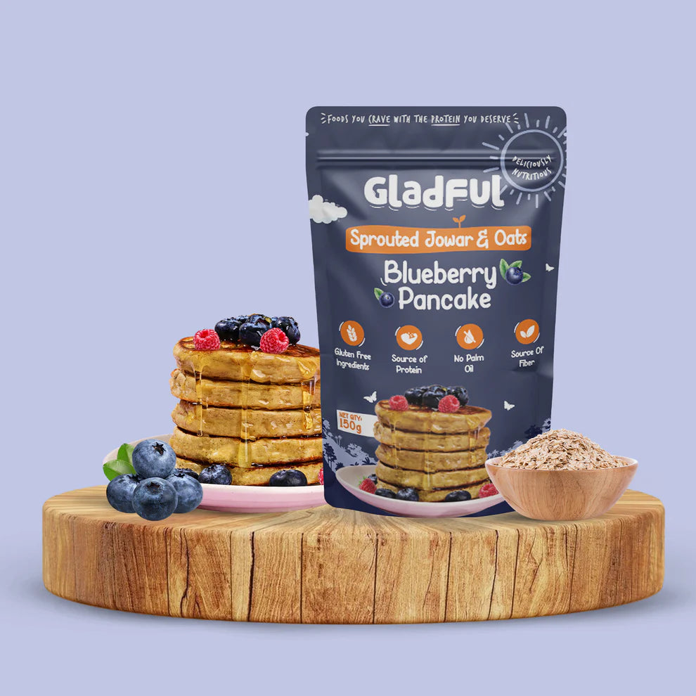 Gladful Blueberry Pancake with Jowar & Oats